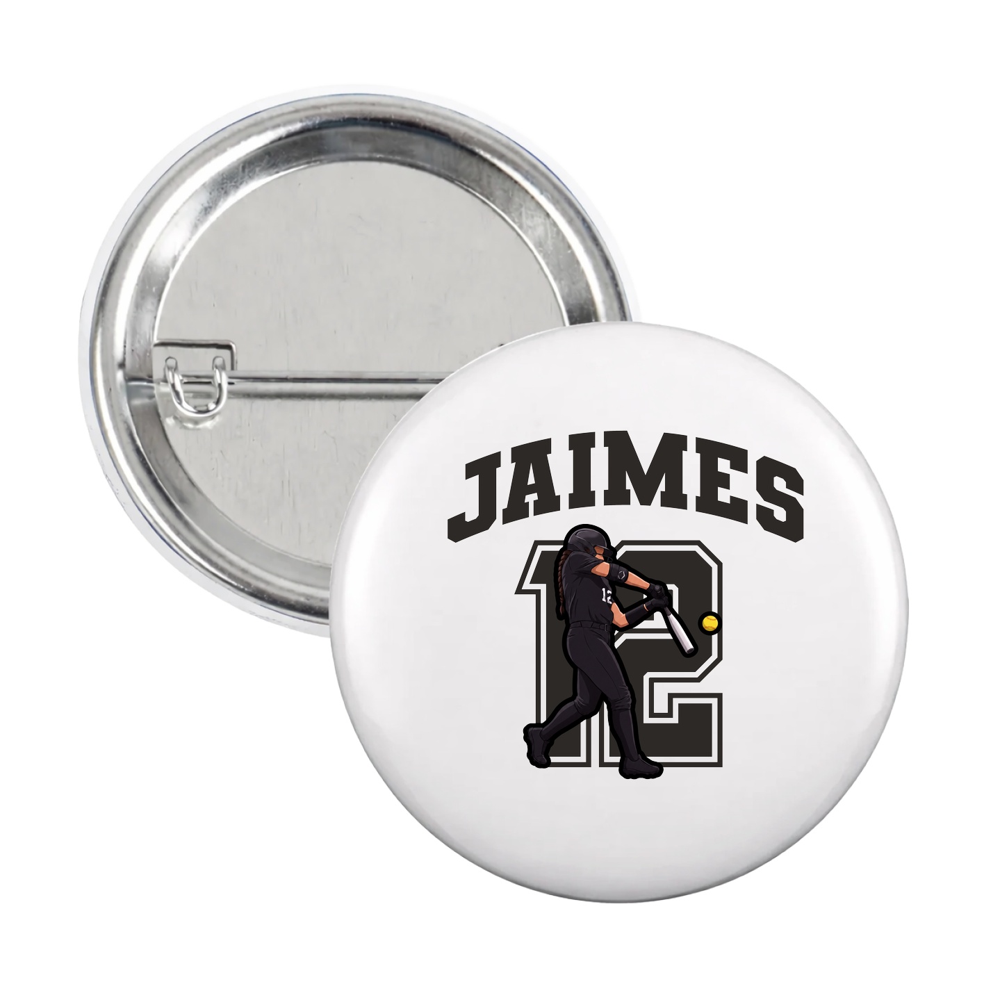 Game Day Button — Number in White