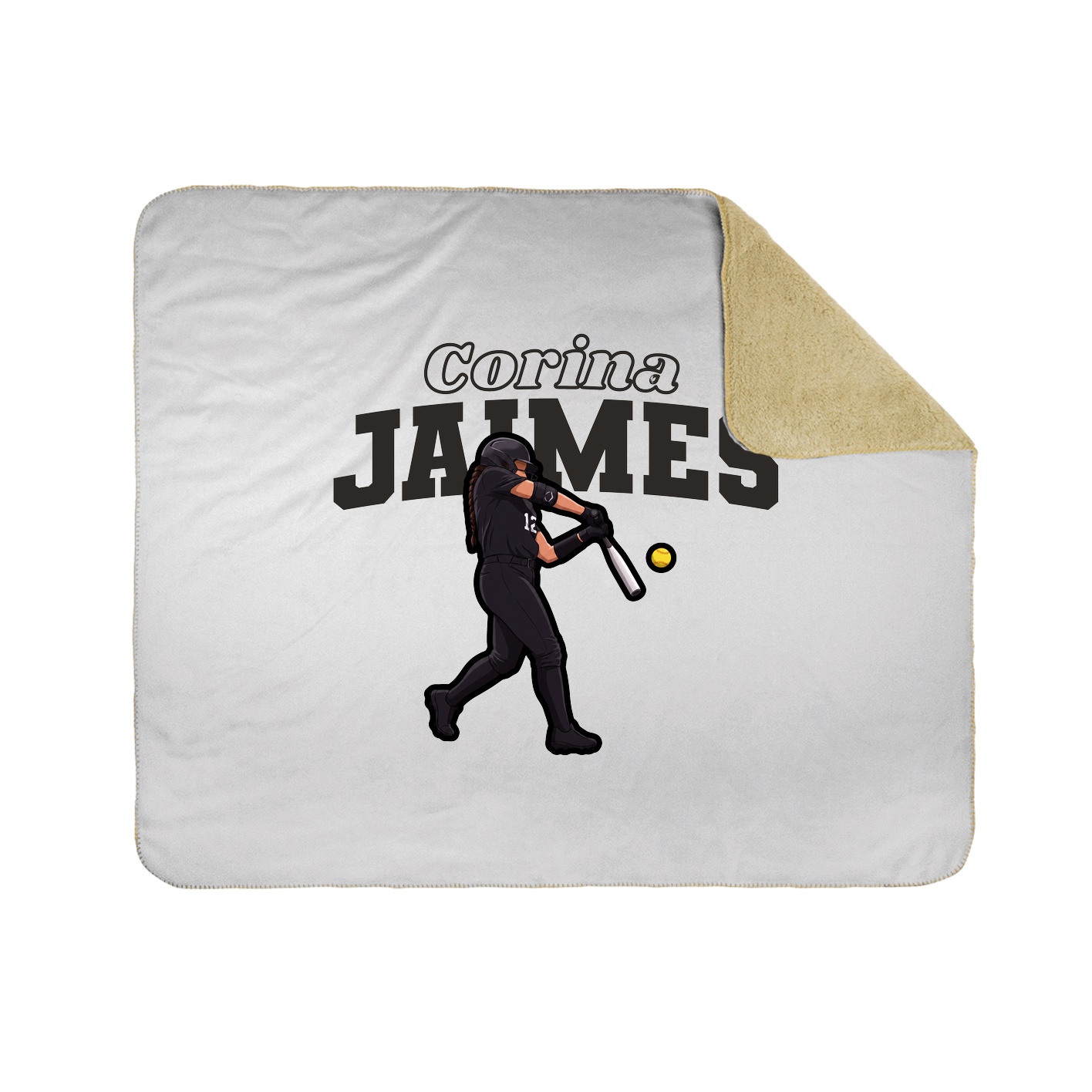 Throw Blanket — Name Arch in White
