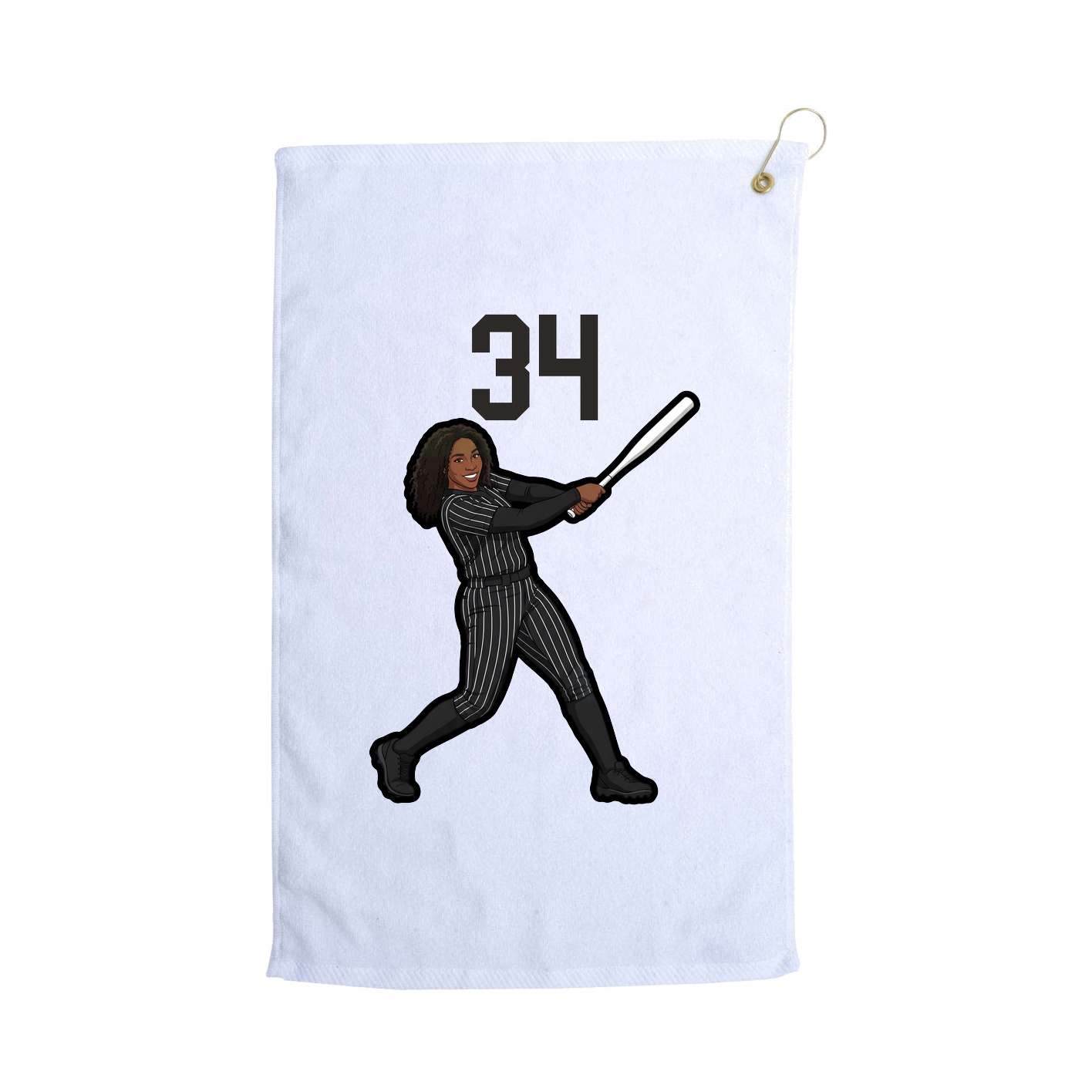 Golf Towel — Number Top in White
