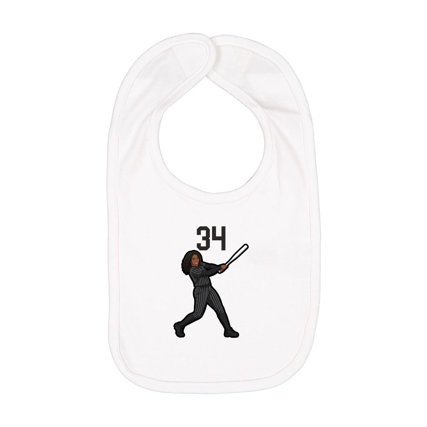 Infant Bib — Number Top in White