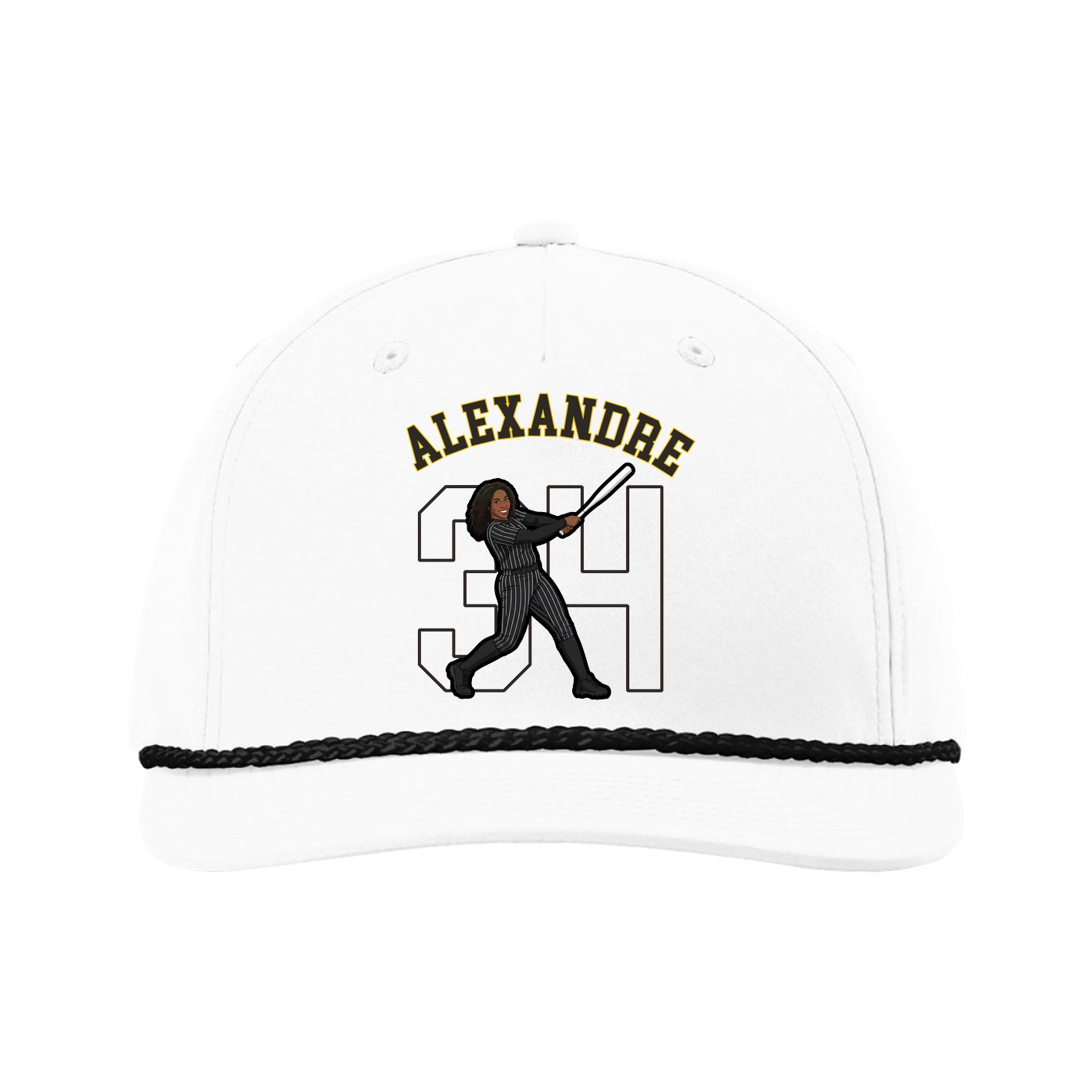 Five-Panel Classic Rope Cap — Shirsey Arch in White