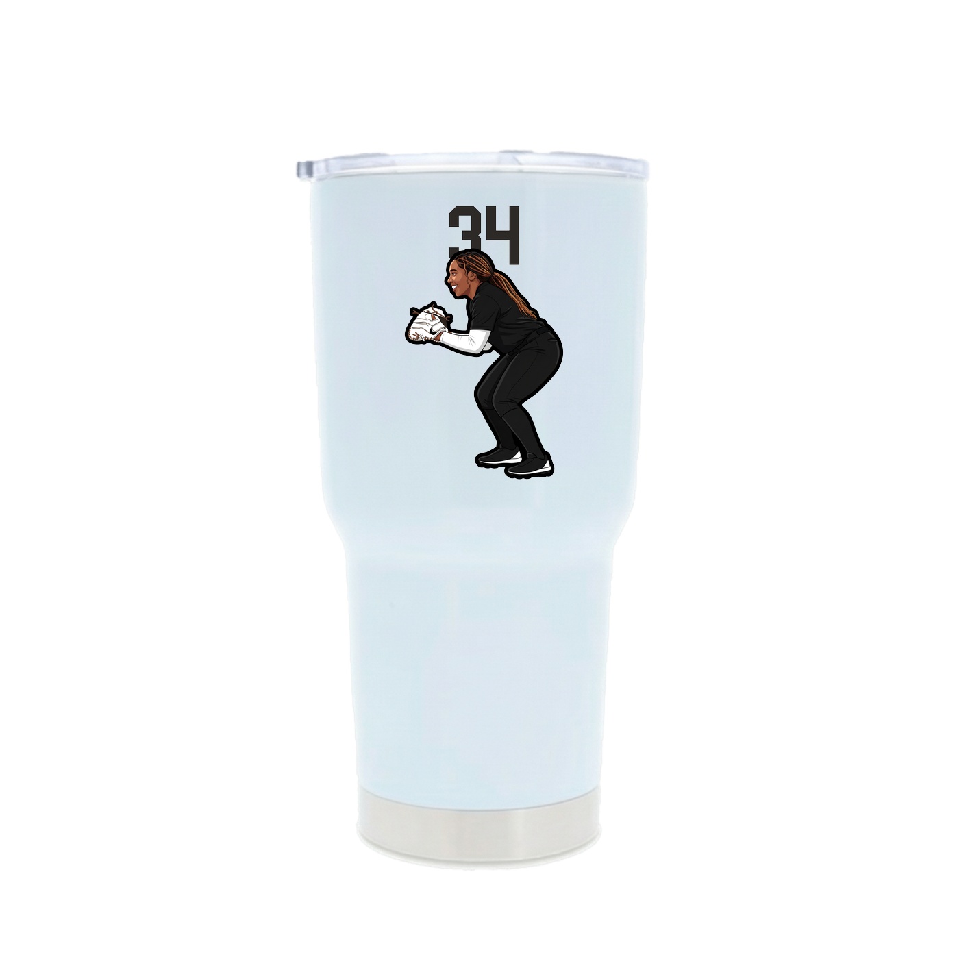 30oz Stainless Steel Tumbler — Number Top in White