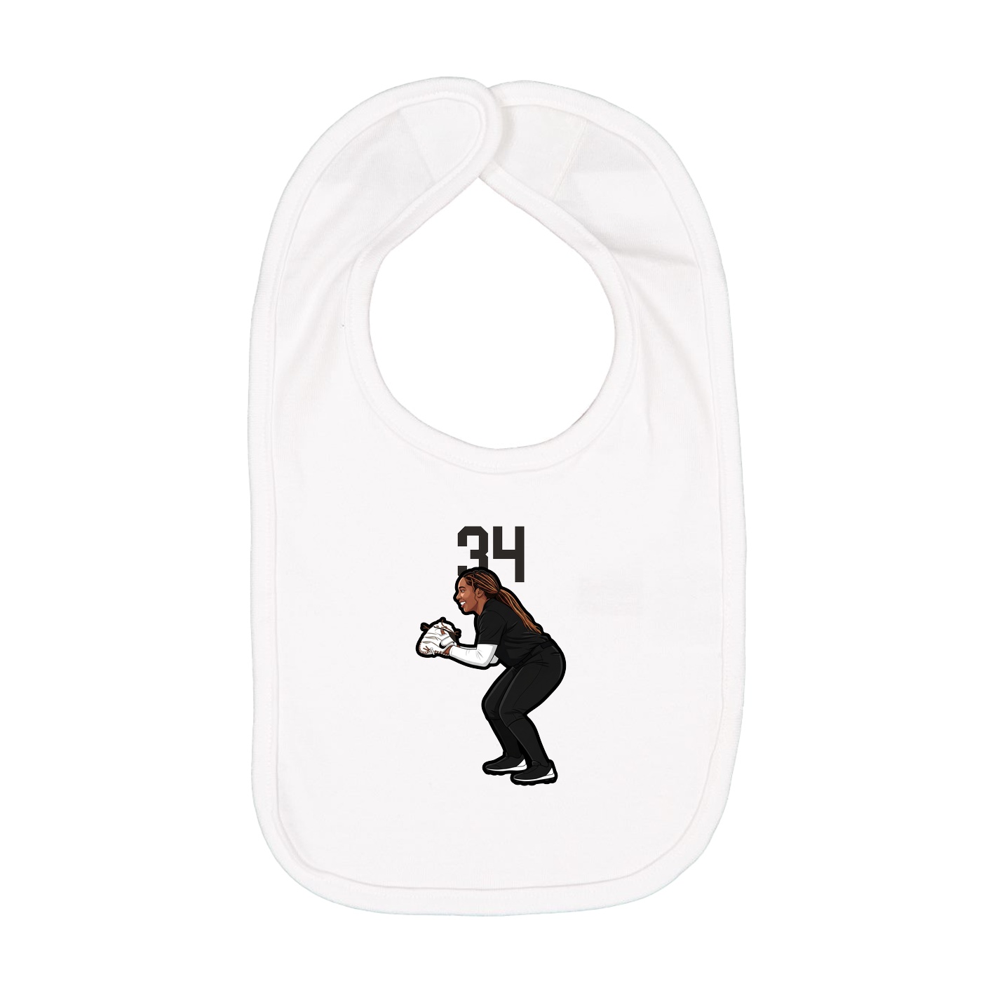 Infant Bib — Number Top in White
