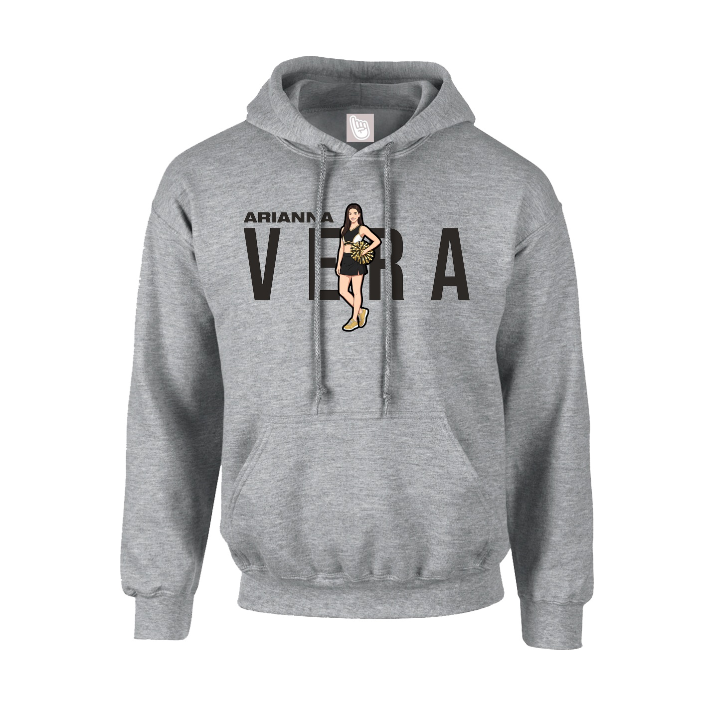 Youth Hoodie — Player Name in Grey