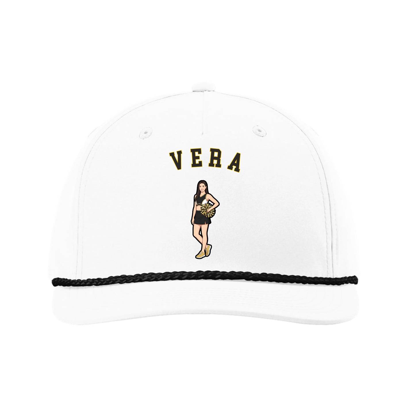 Five-Panel Classic Rope Cap — Shirsey Arch in White