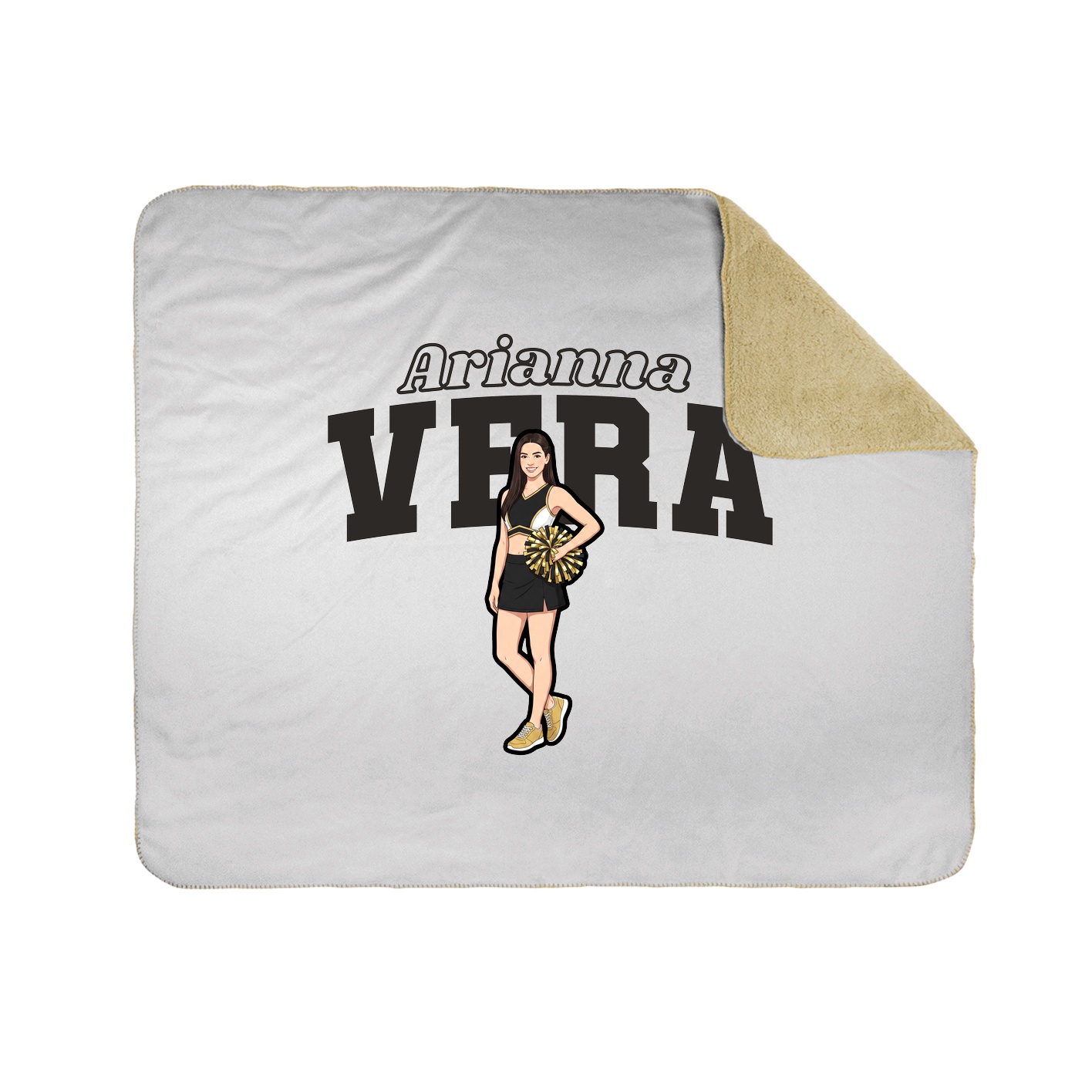 Throw Blanket — Name Arch in White