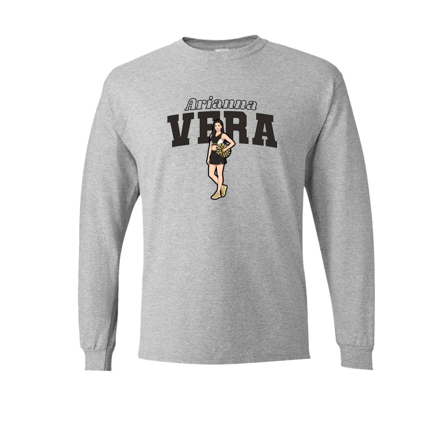 Long Sleeve Tee — Name Arch in Grey