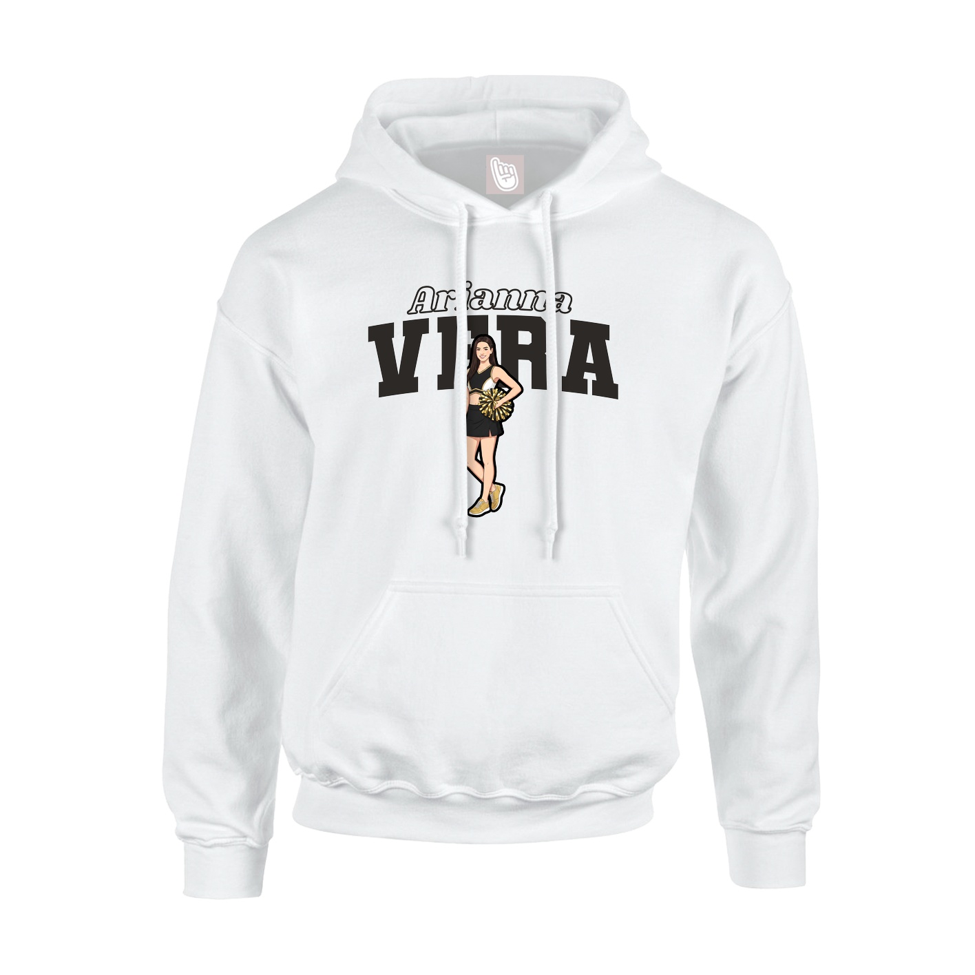 Hoodie — Name Arch in White