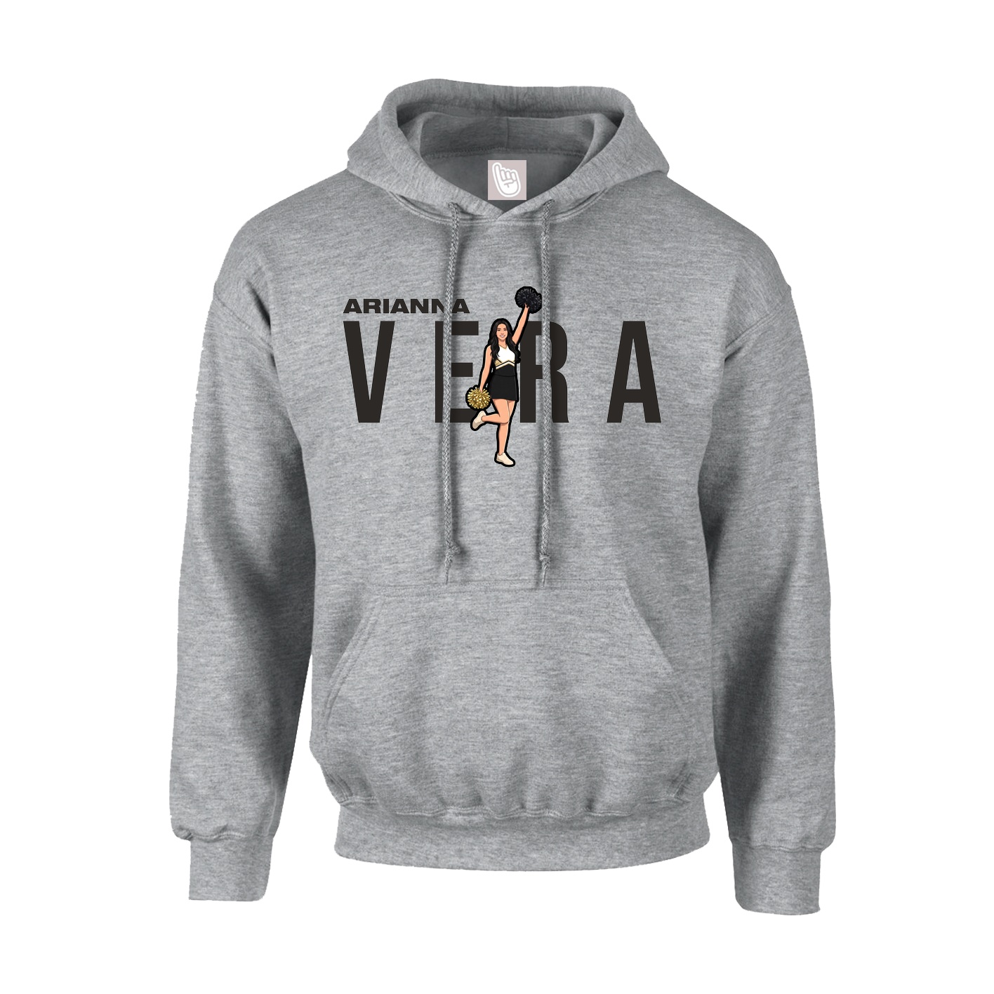 Hoodie — Player Name in Grey