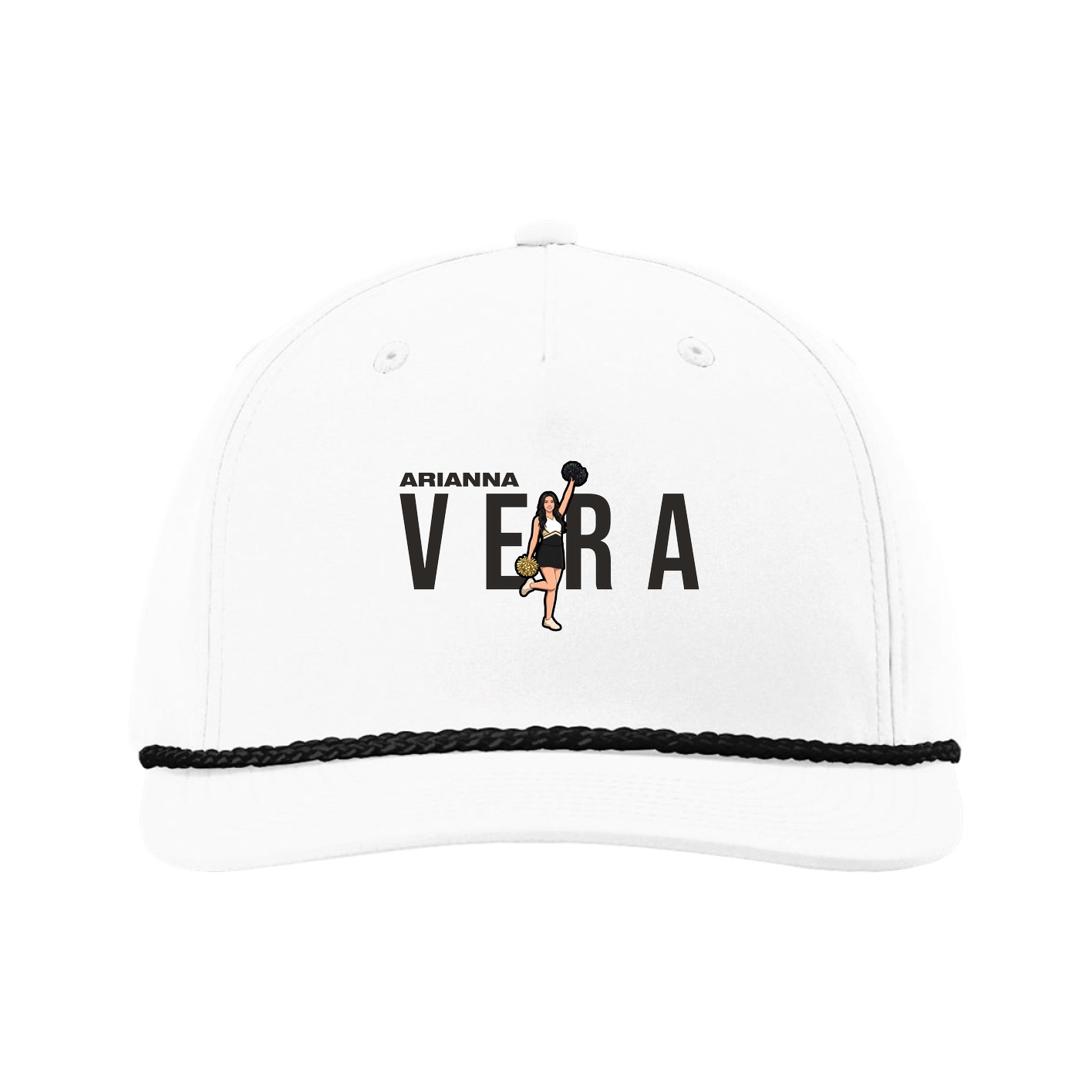 Five-Panel Classic Rope Cap — Player Name in White