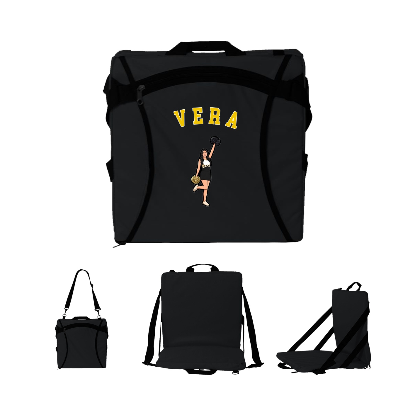 Folding Stadium Seat — Shirsey Arch in Black