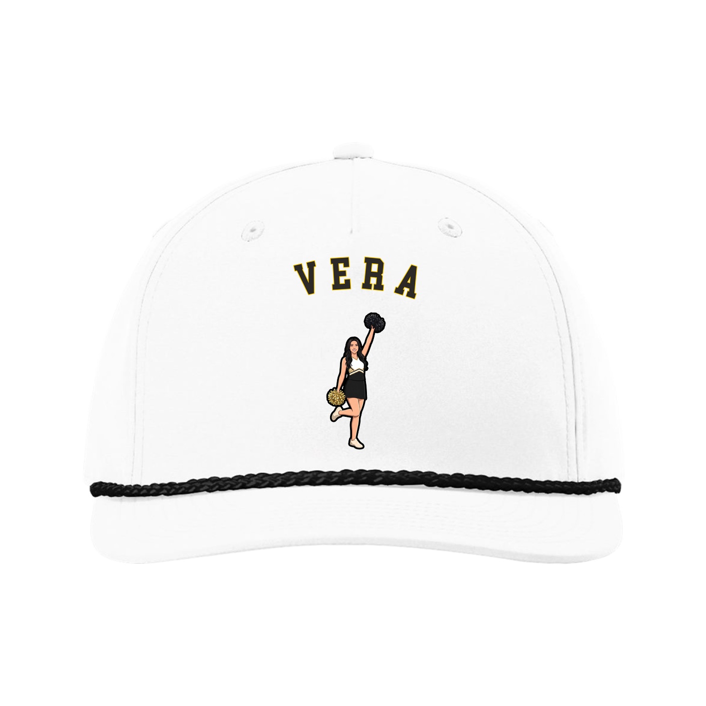 Five-Panel Classic Rope Cap — Shirsey Arch in White