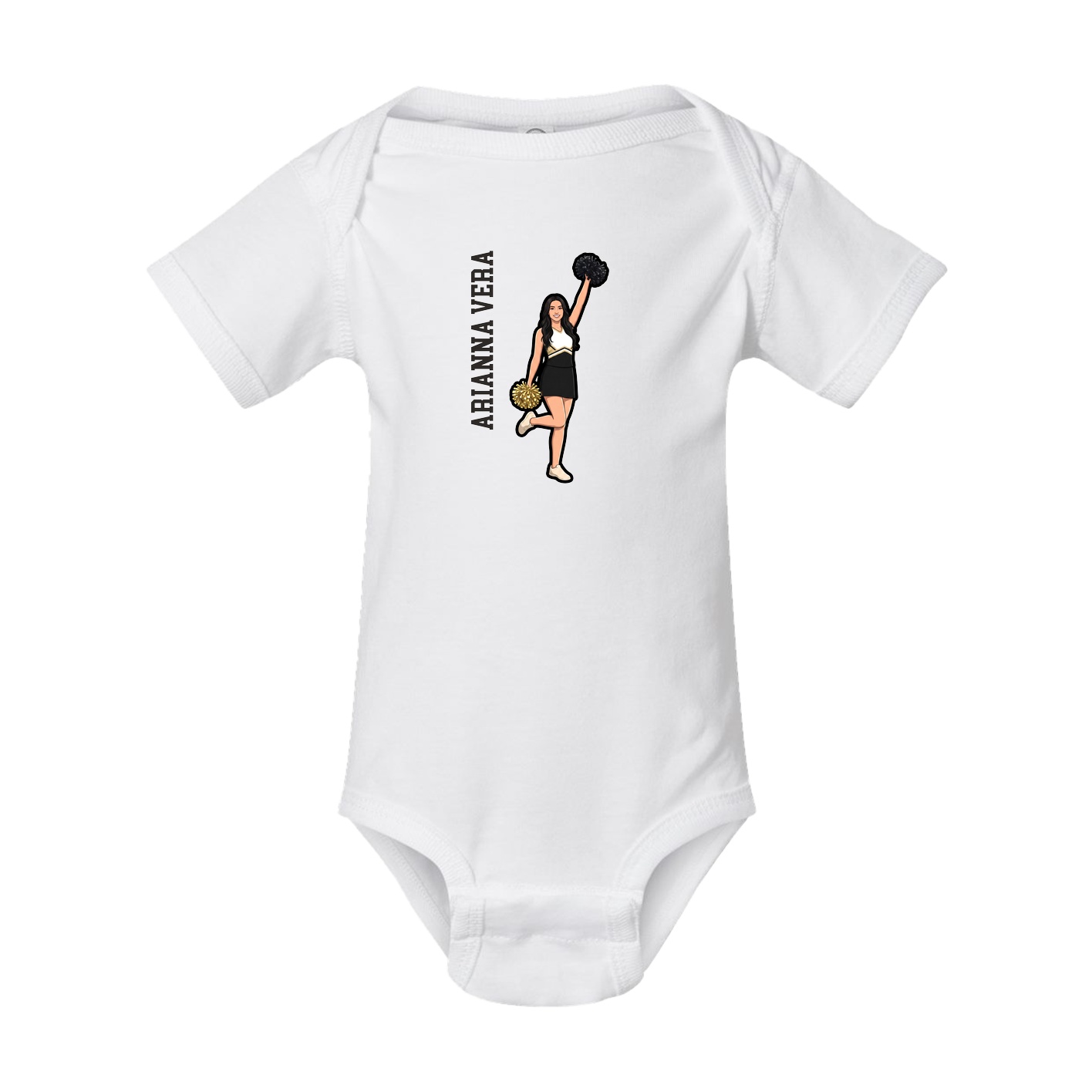 Baby Onesie — Name Vertical in White