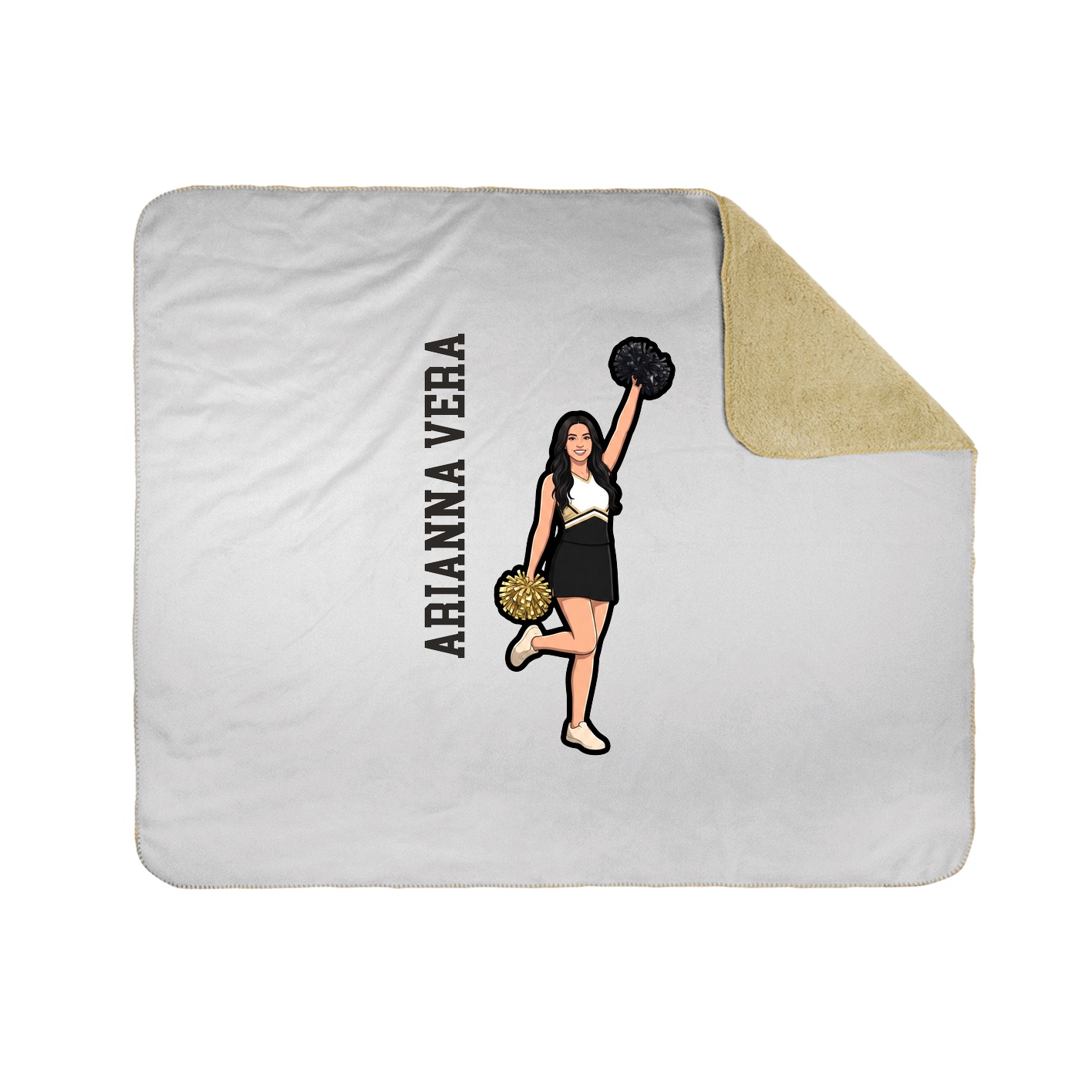 Throw Blanket — Name Vertical in White