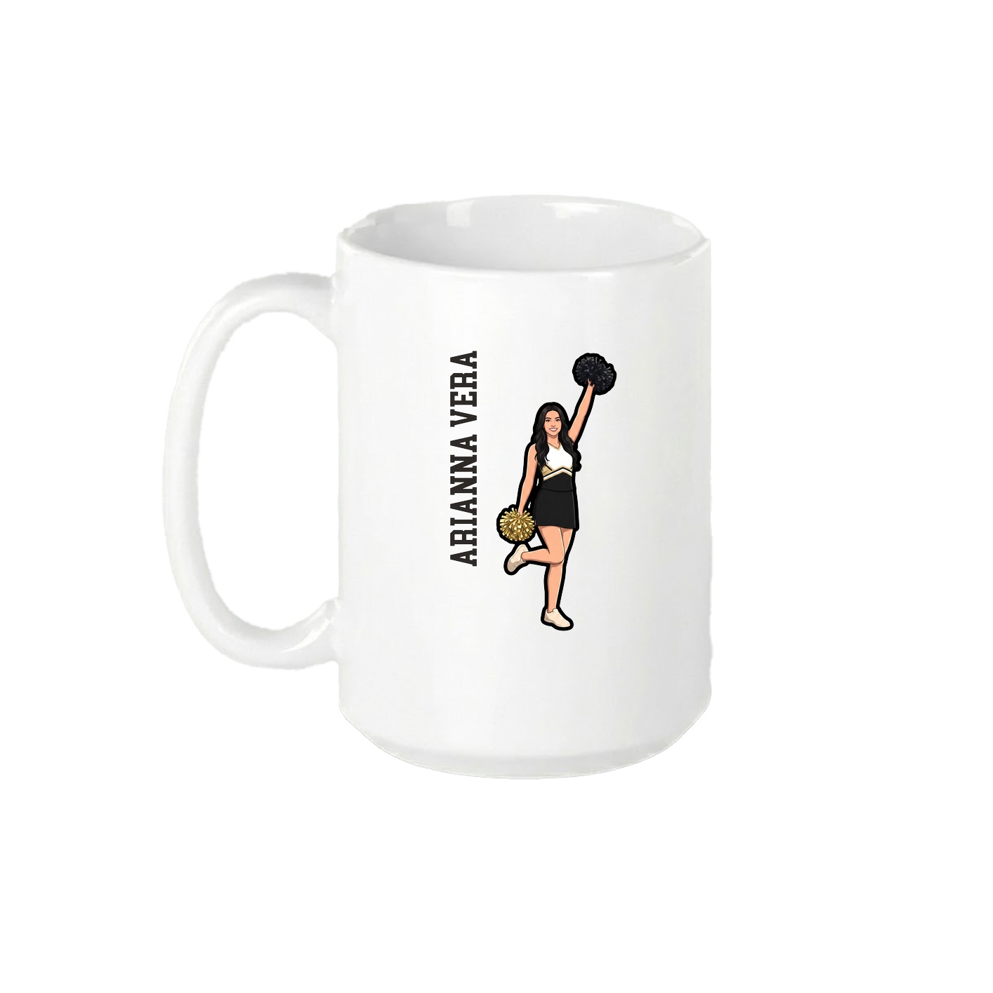 15oz Coffee Mug — Name Vertical in White