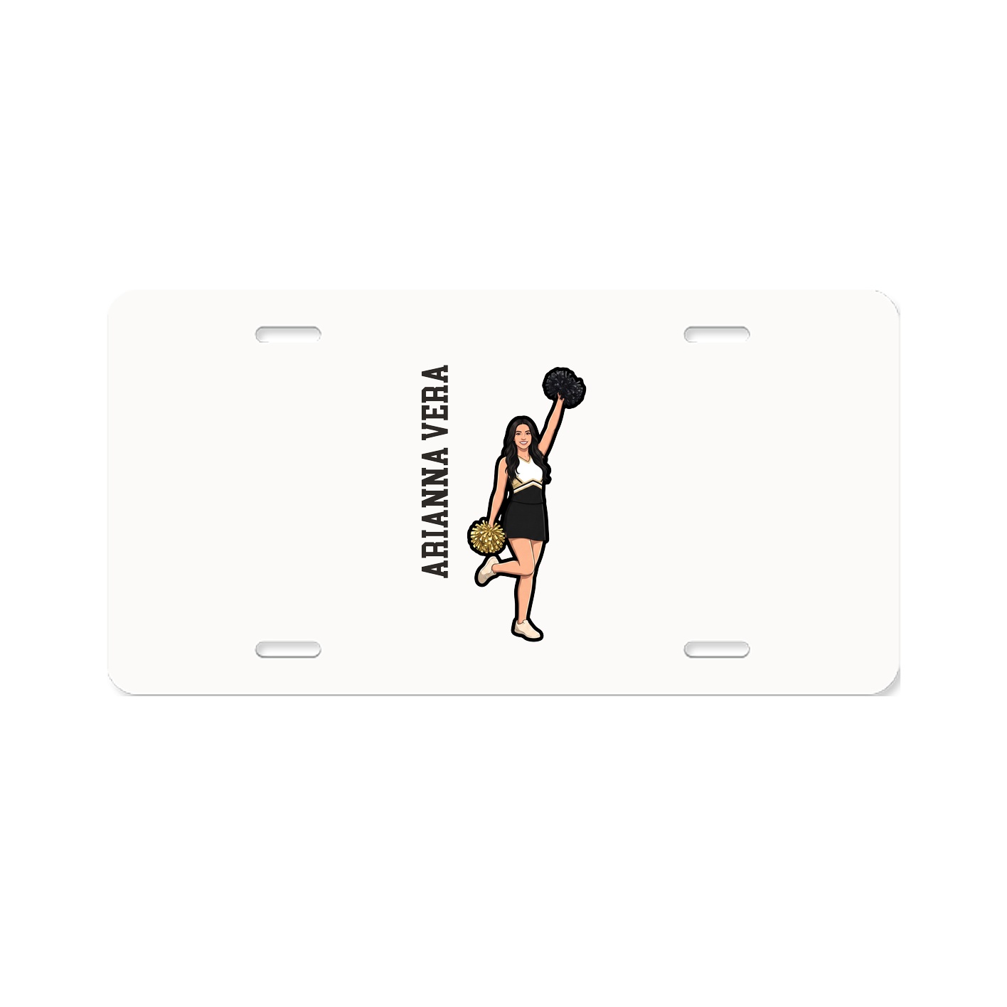 License Plate — Name Vertical in Classic