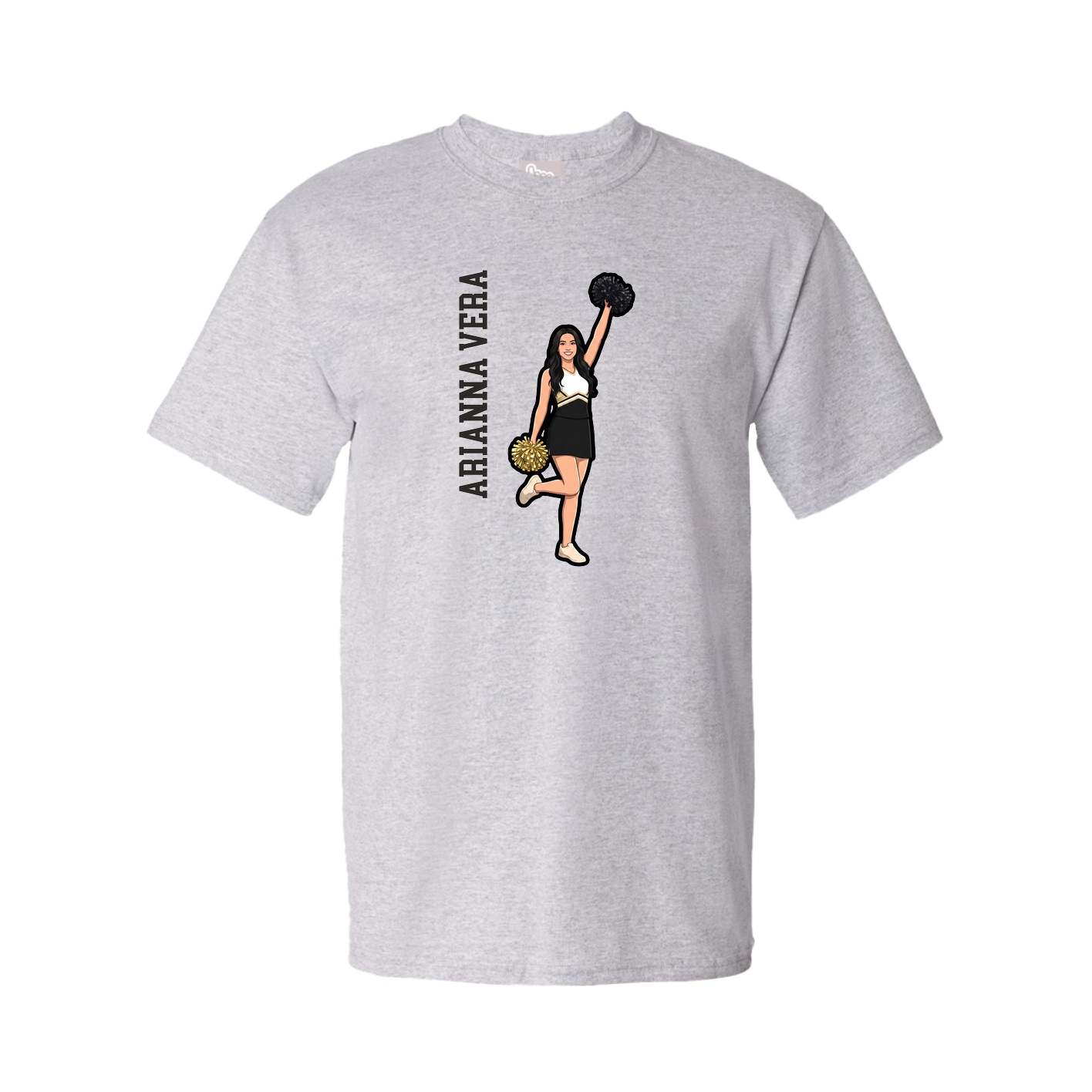 Youth Tee — Name Vertical in Grey