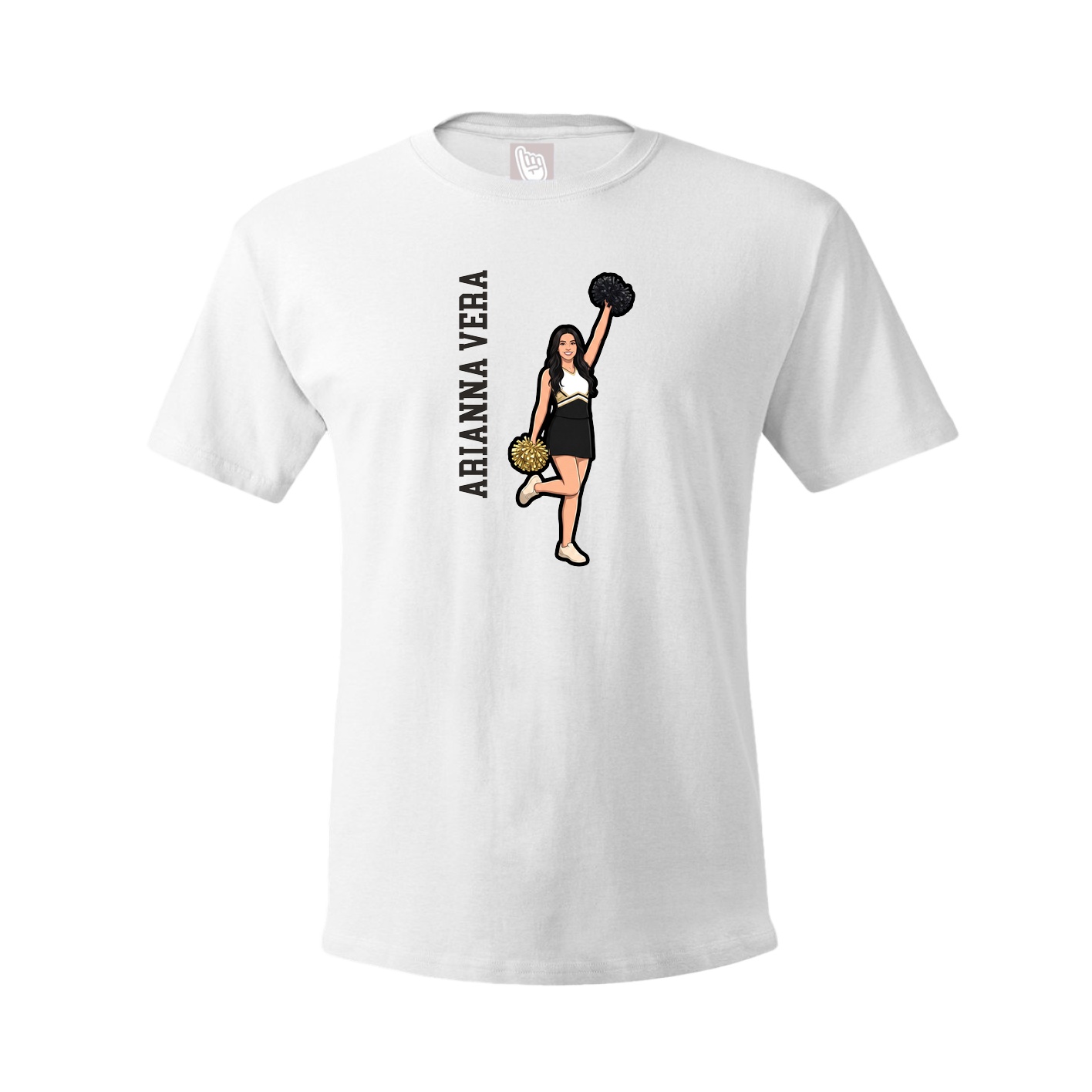 Youth Tee — Name Vertical in White