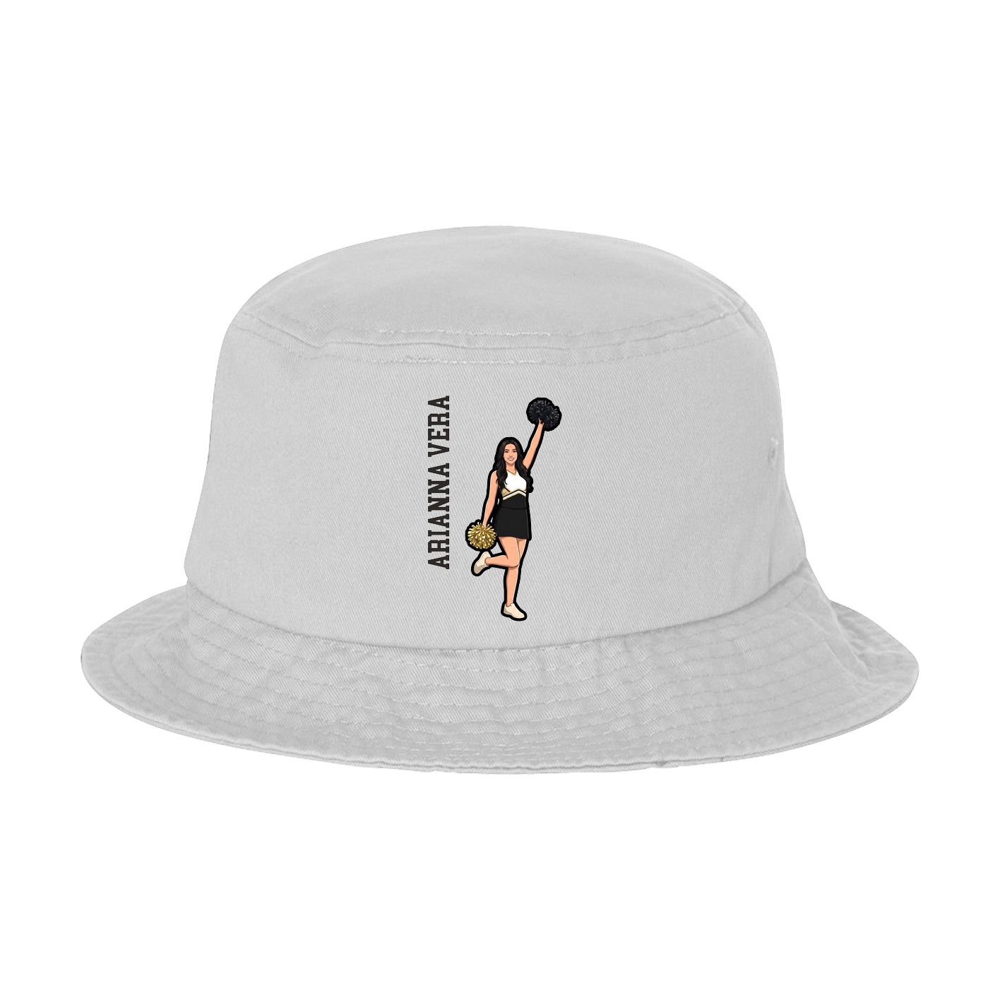 Bucket Cap — Name Vertical in White