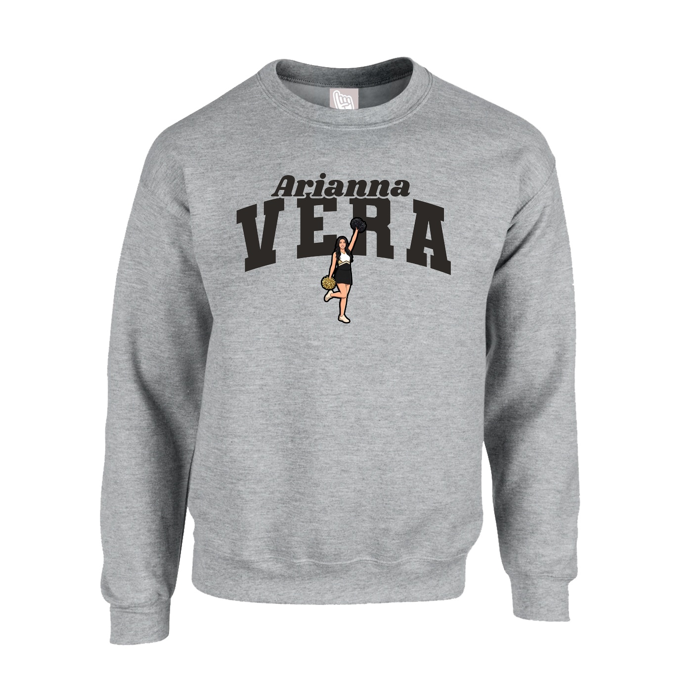 Fleece Crew — Signature Arch in Grey