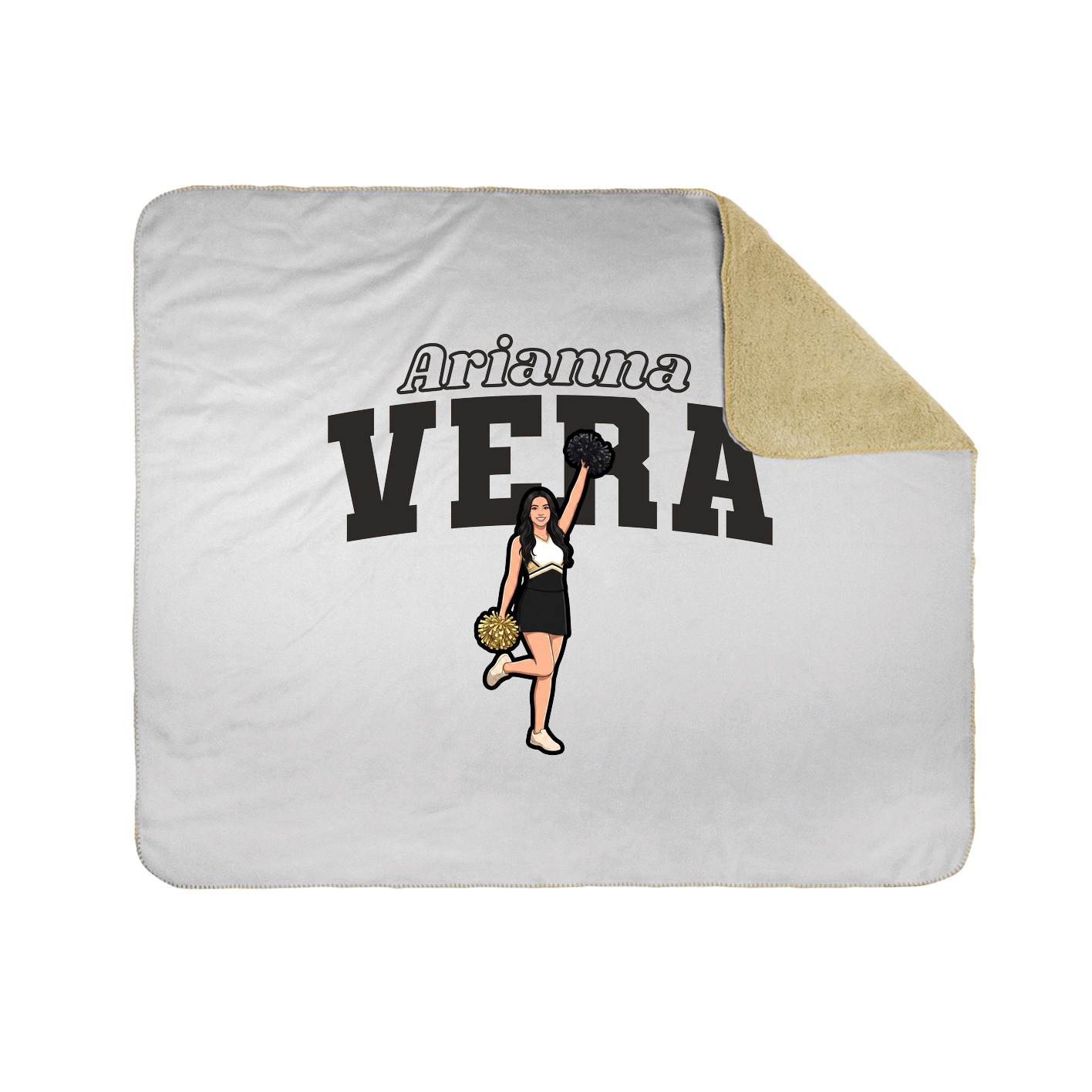 Throw Blanket — Name Arch in White