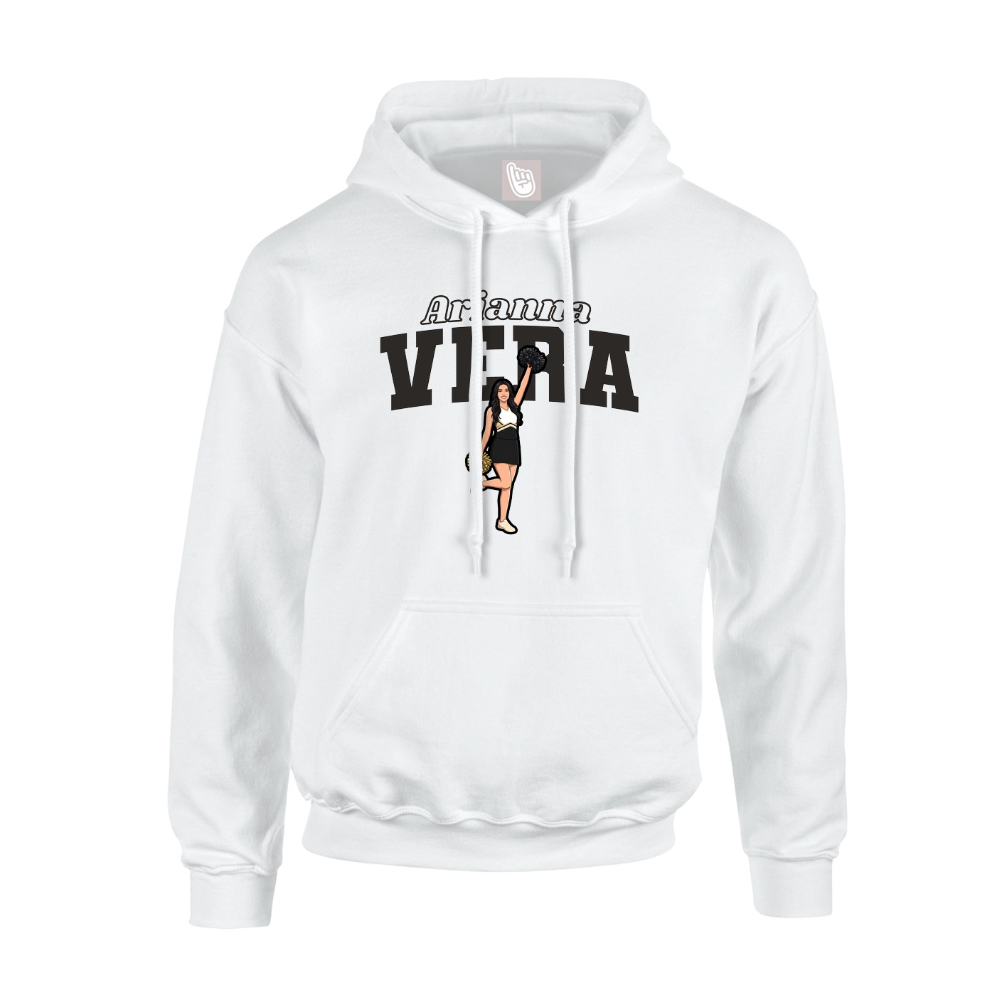 Hoodie — Name Arch in White