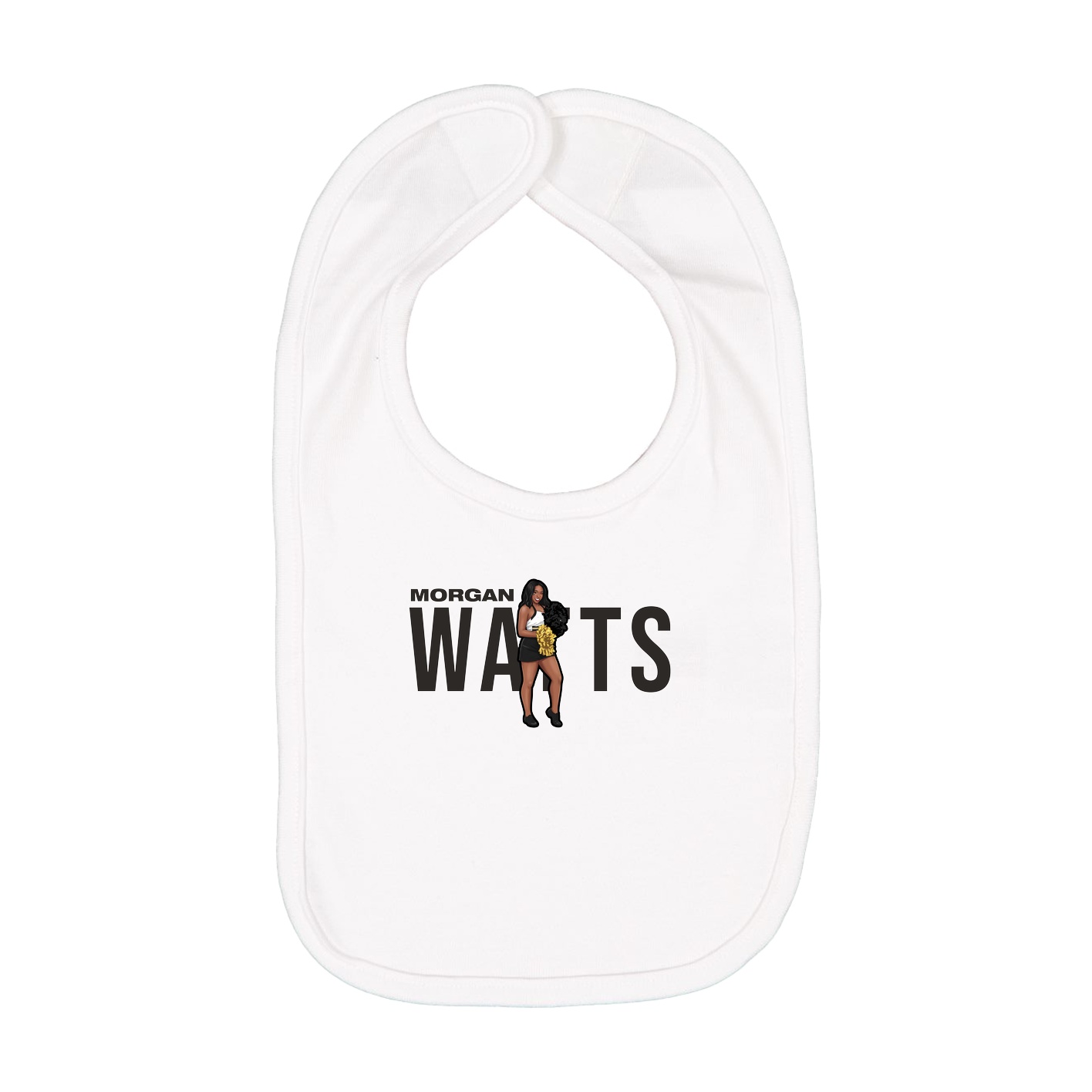 Infant Bib — Player Name in White