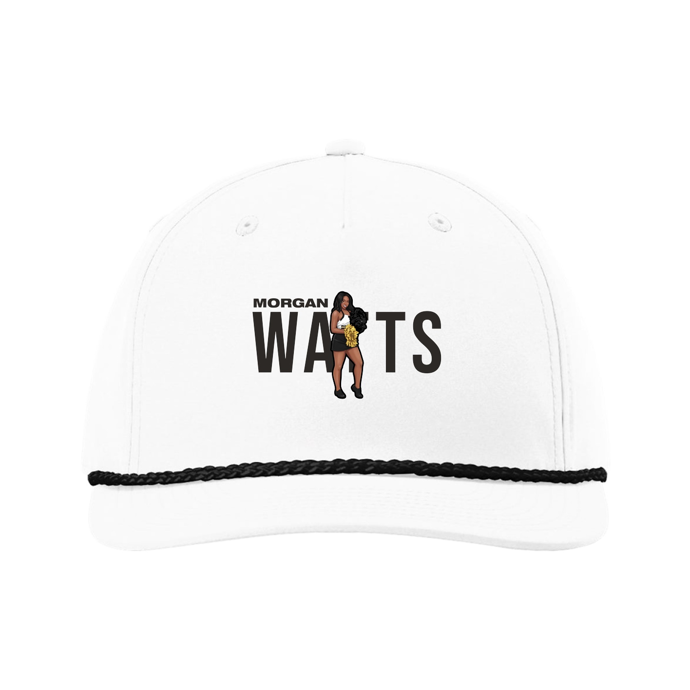 Five-Panel Classic Rope Cap — Player Name in White