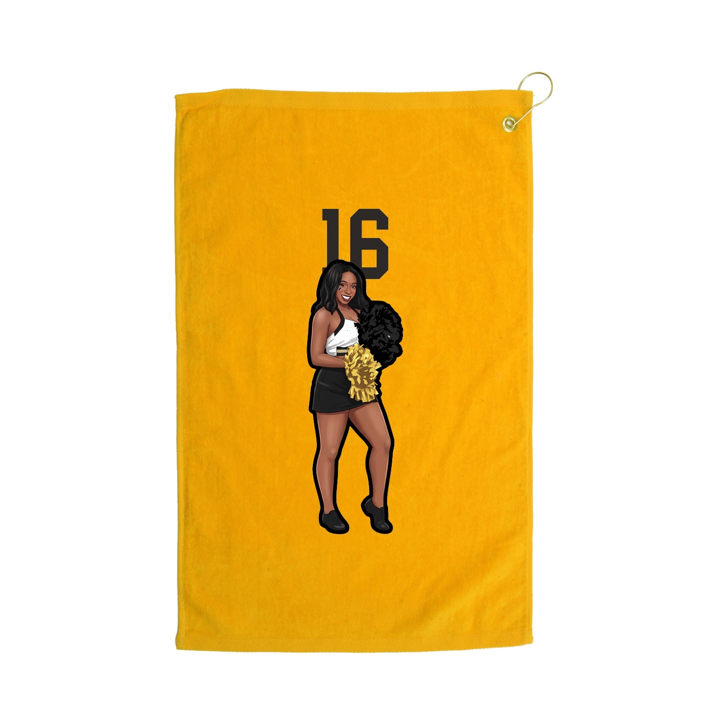 Golf Towel — Number Top in Gold