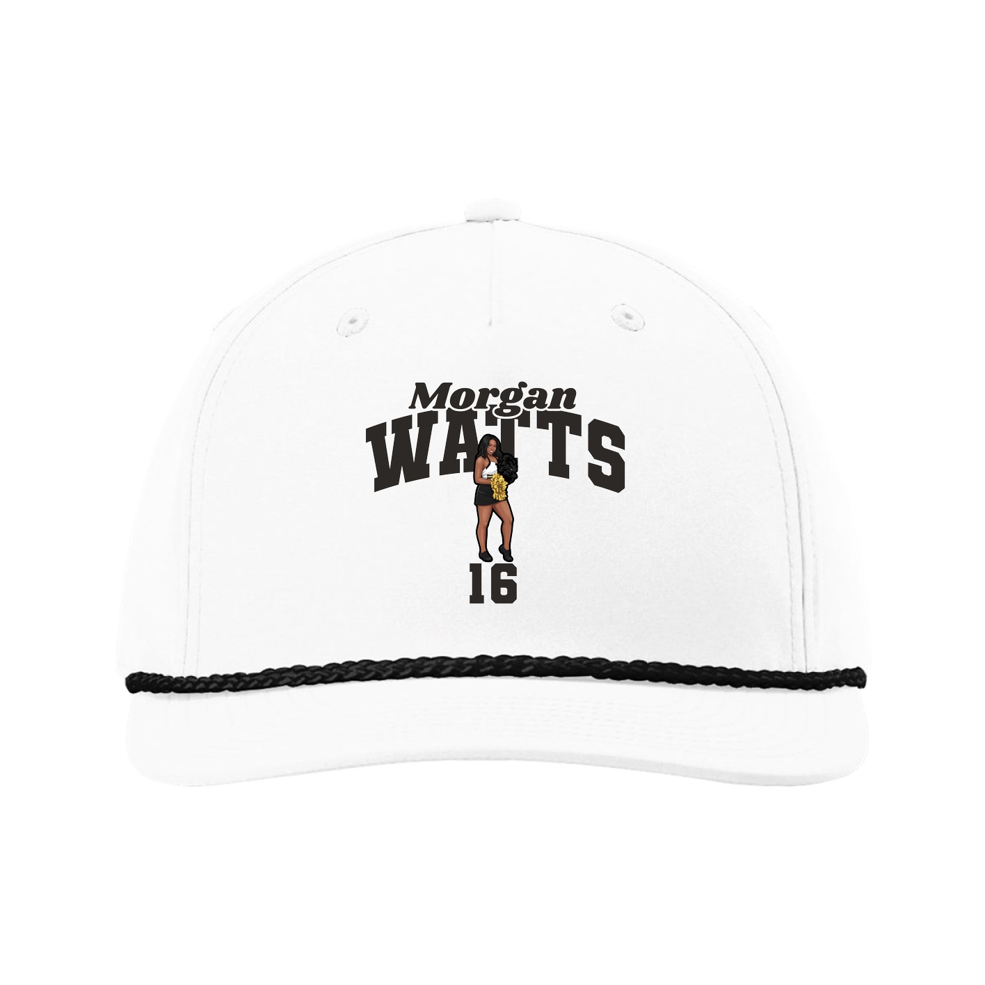 Five-Panel Classic Rope Cap — Signature Arch in White