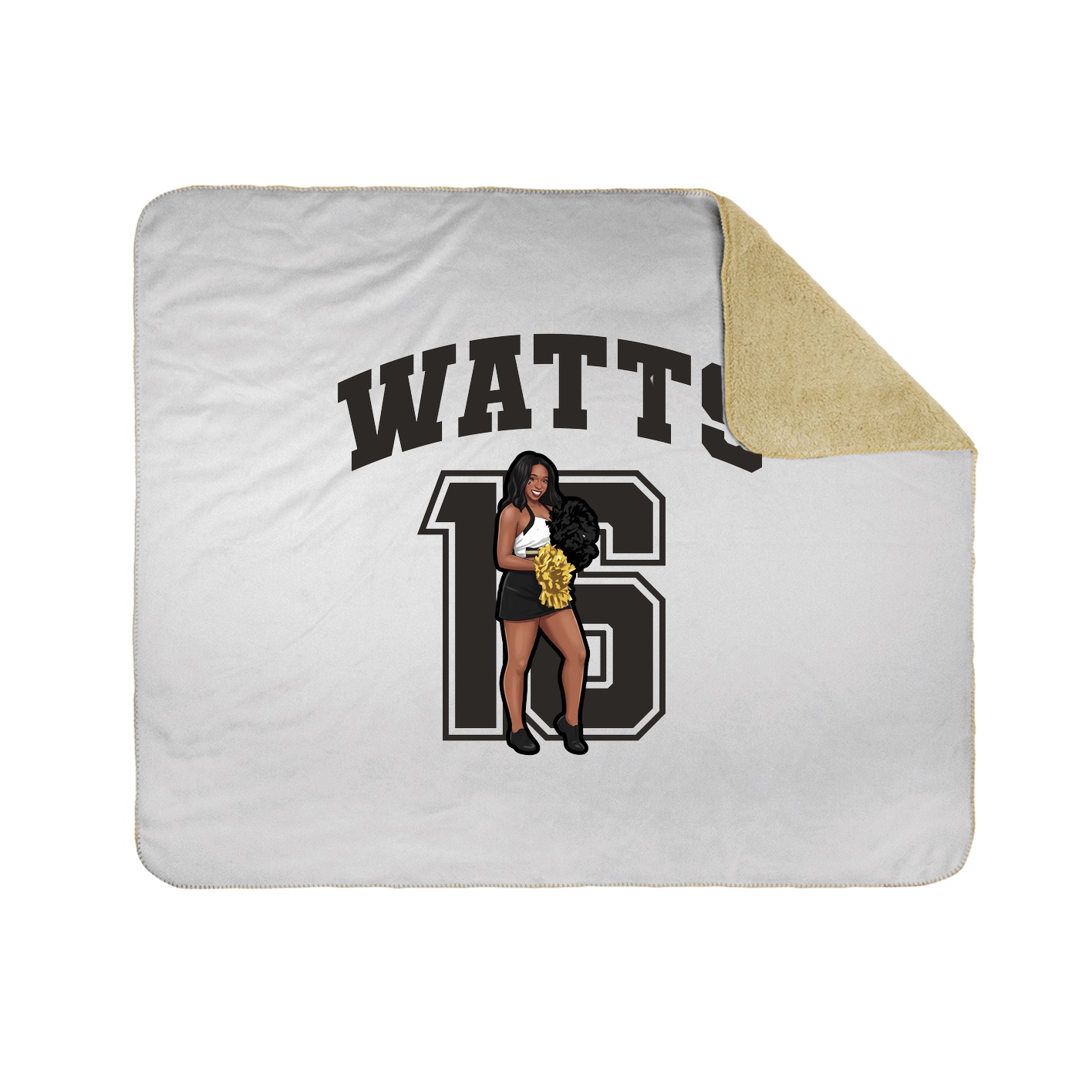 Throw Blanket — Number in White