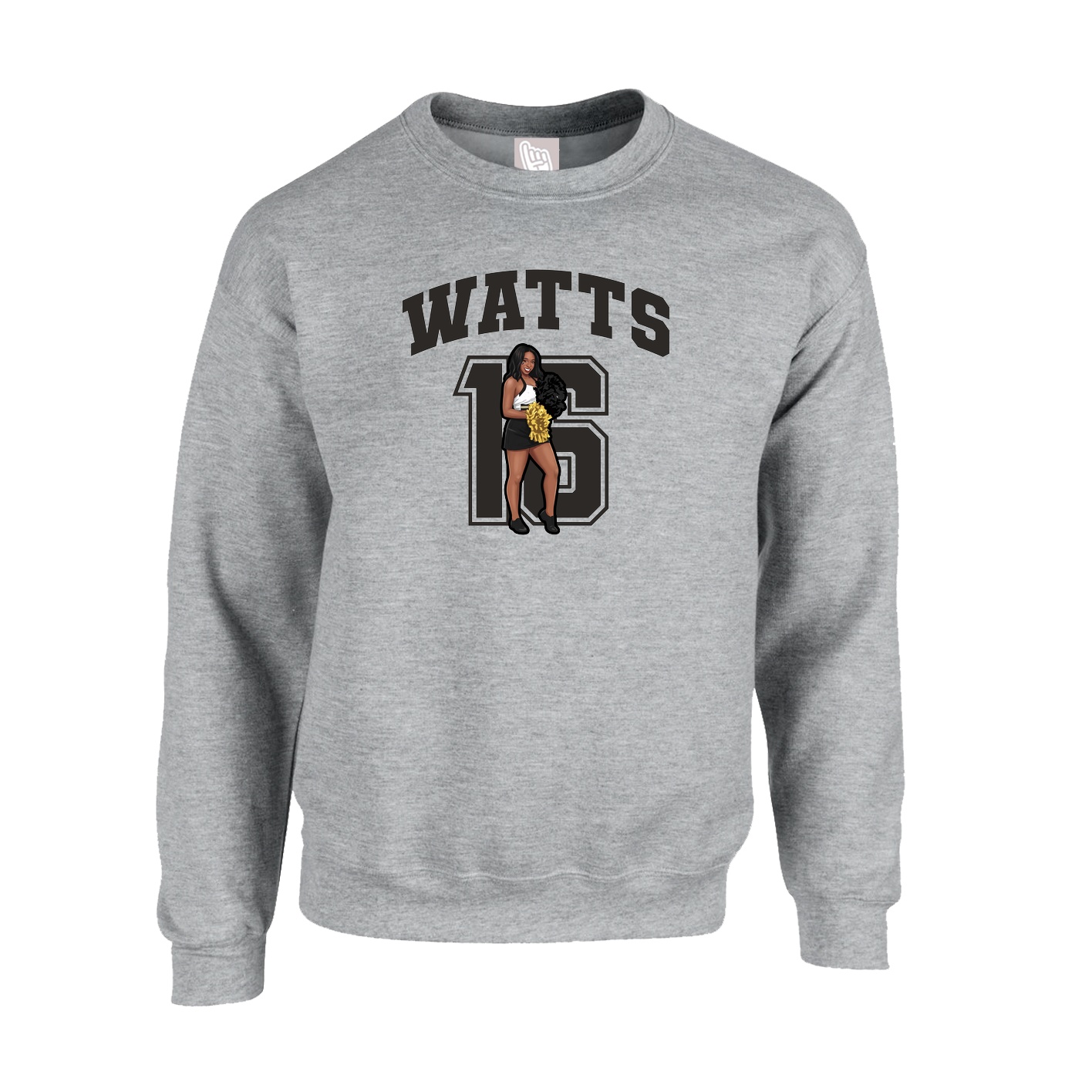 Fleece Crew — Number in Grey