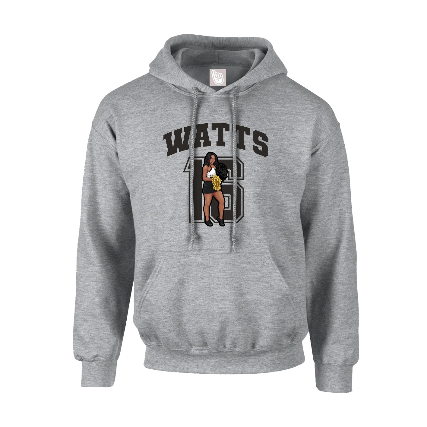 Youth Hoodie — Number in Grey