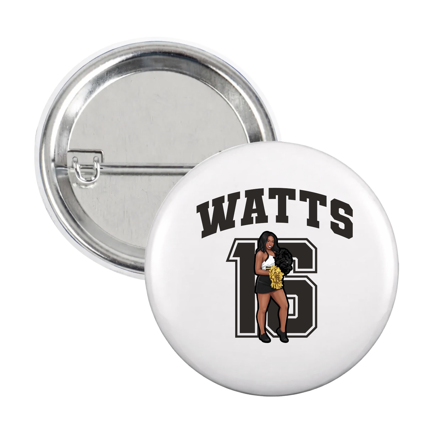 Game Day Button — Number in White