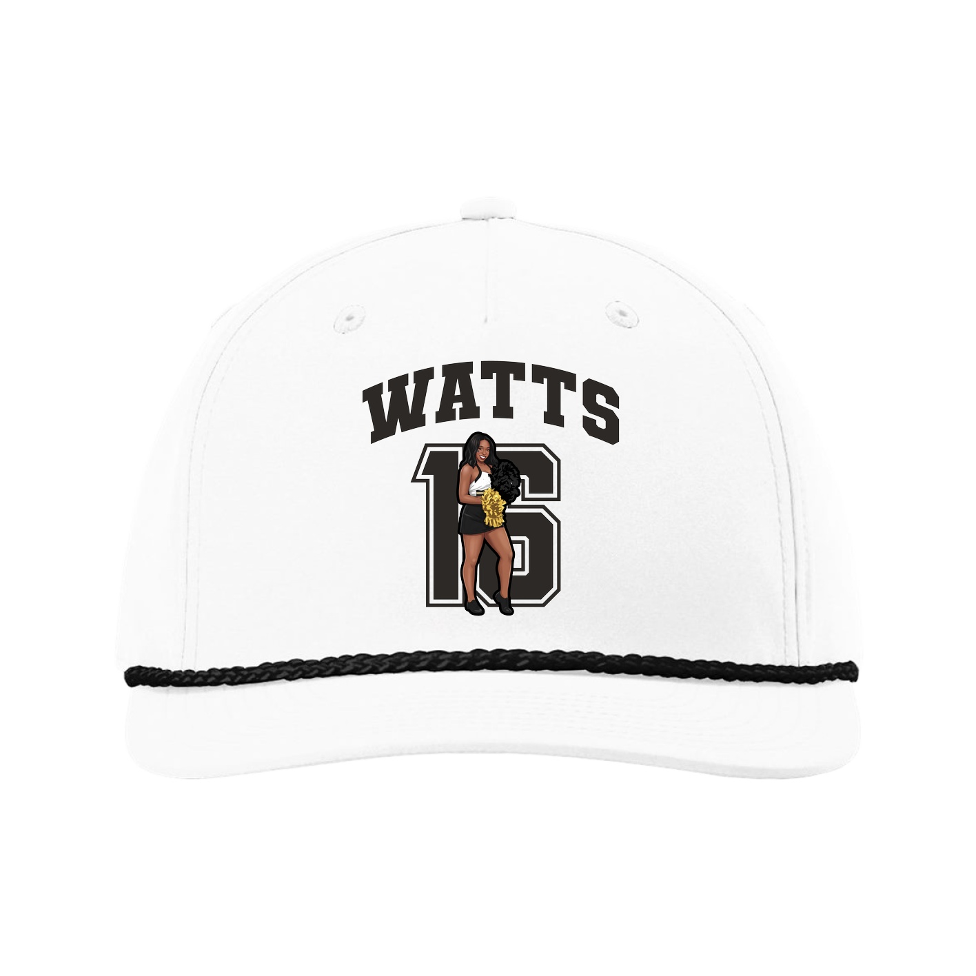 Five-Panel Classic Rope Cap — Number in White