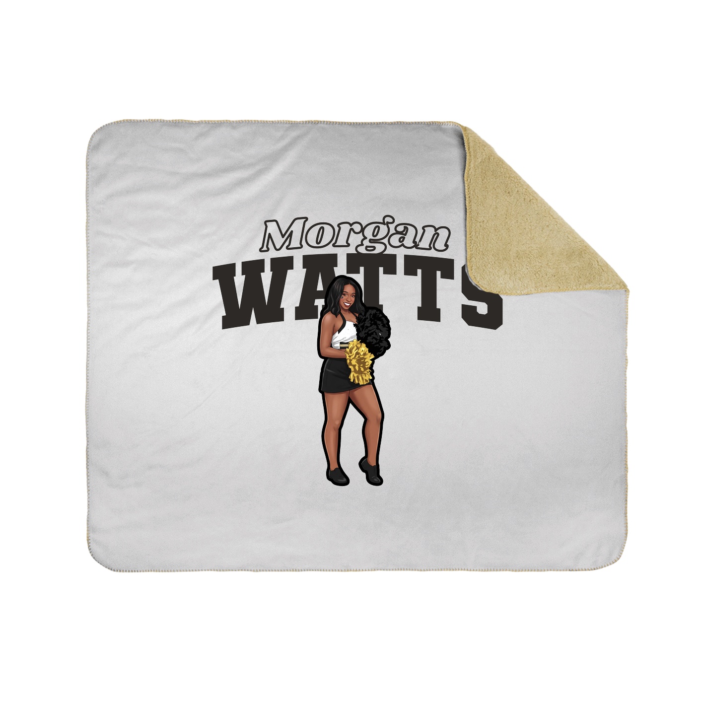 Throw Blanket — Name Arch in White