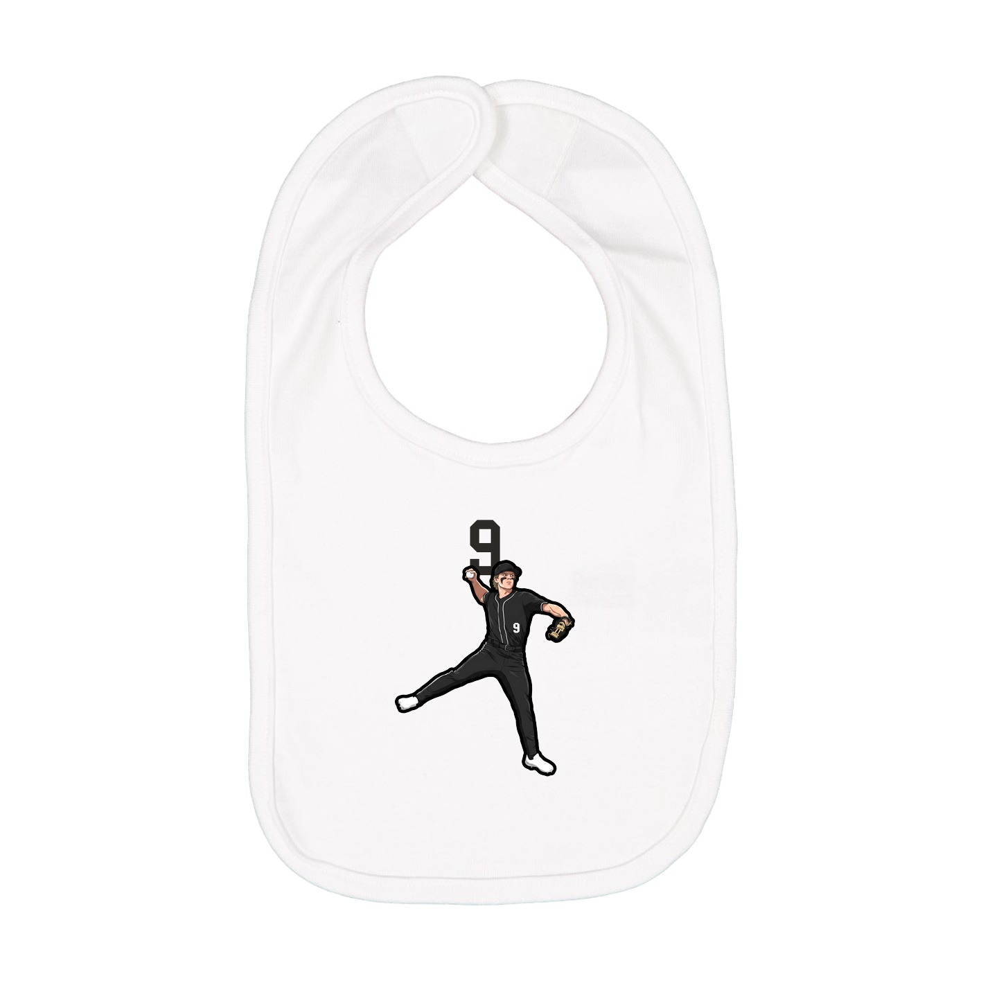 Infant Bib — Number Top in White