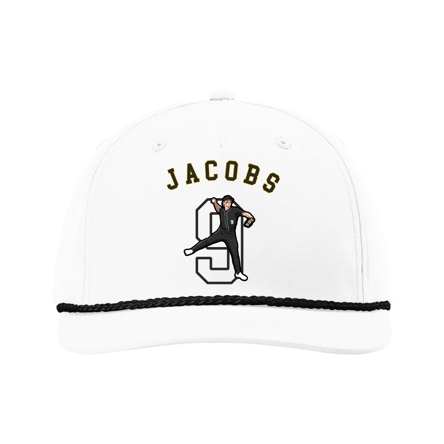 Five-Panel Classic Rope Cap — Shirsey Arch in White