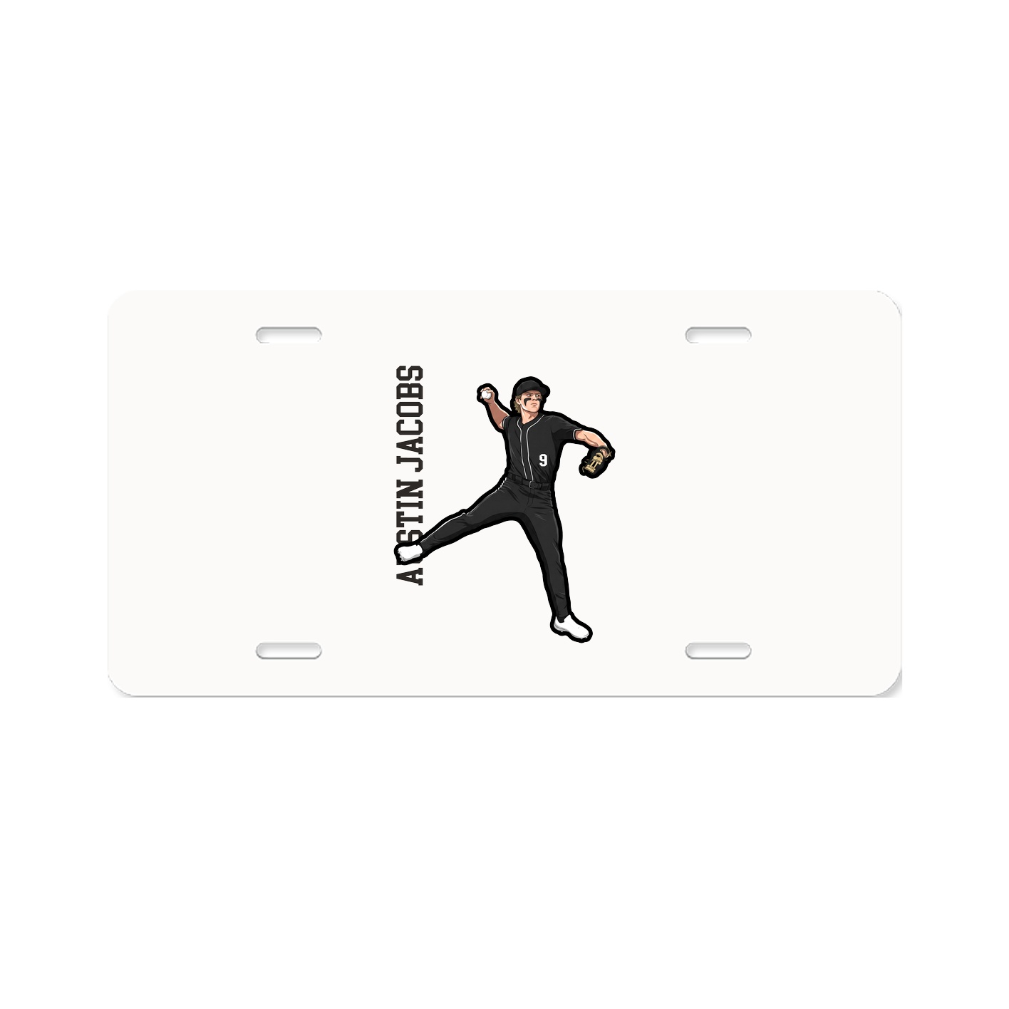 License Plate — Name Vertical in Classic