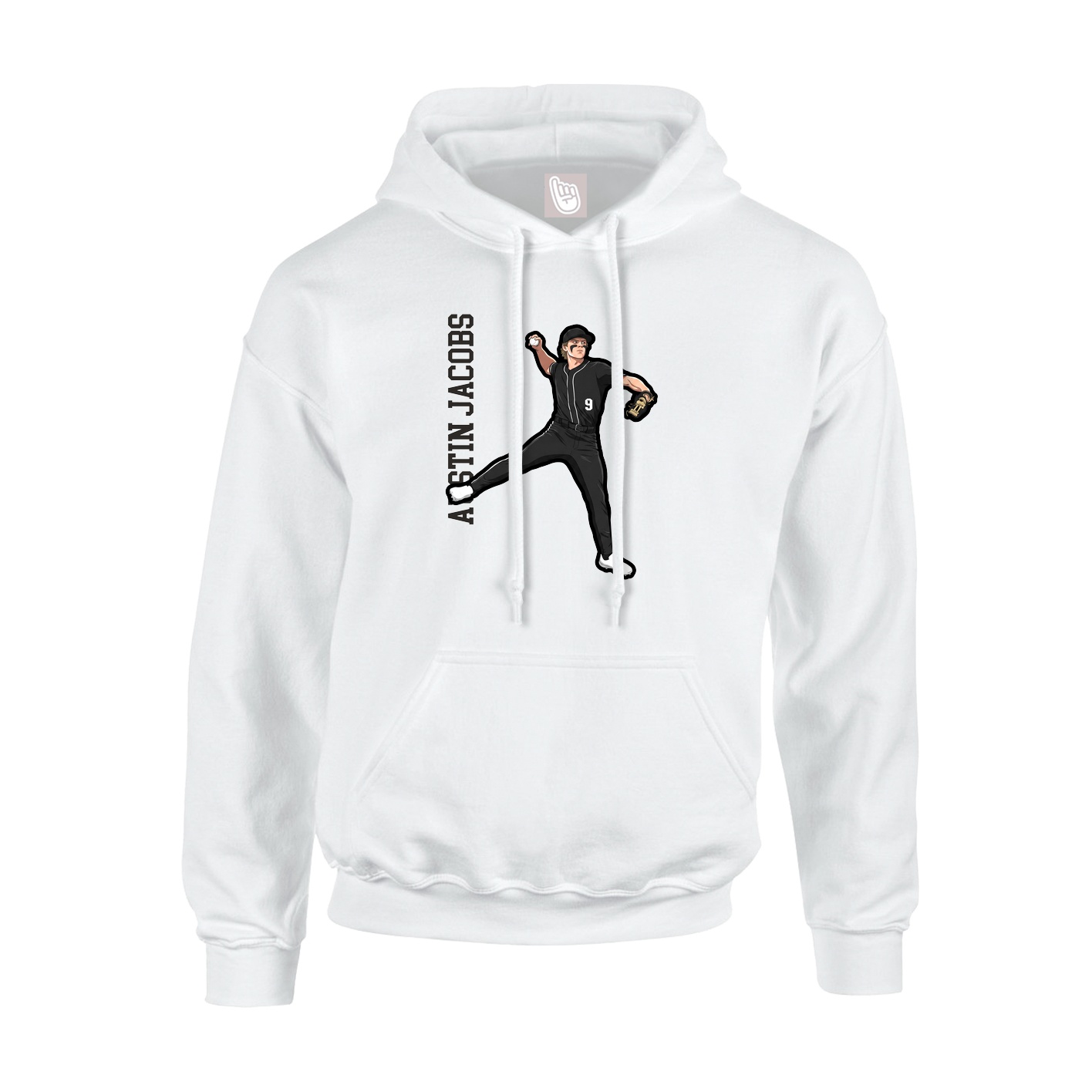 Hoodie — Name Vertical in White