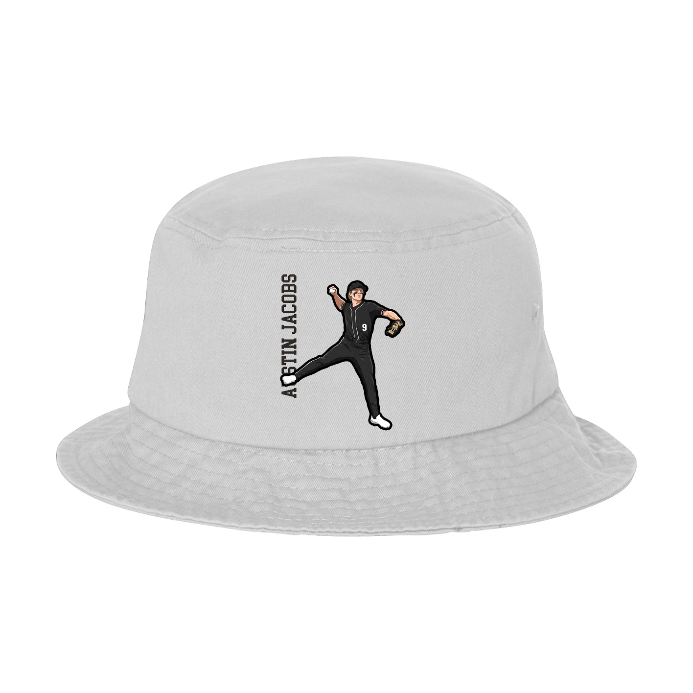 Bucket Cap — Name Vertical in White