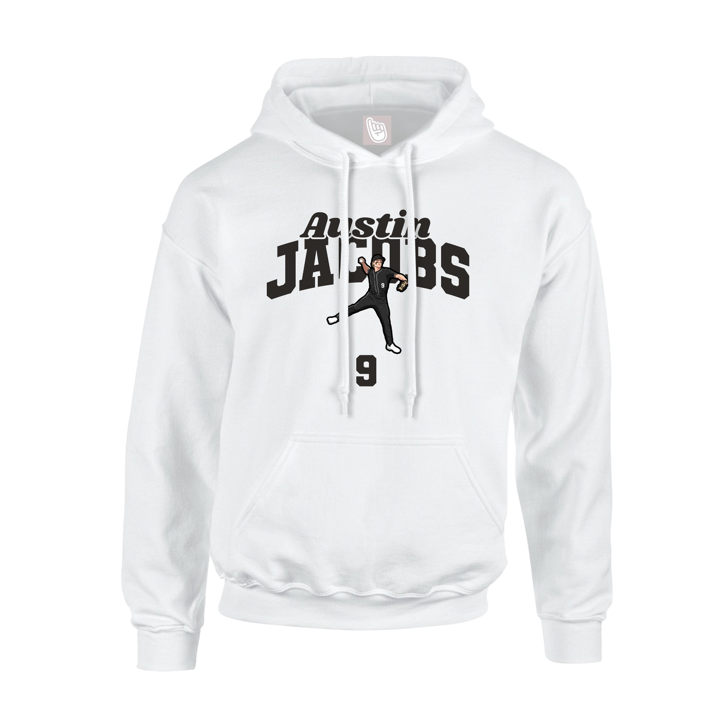 Youth Hoodie — Signature Arch in White