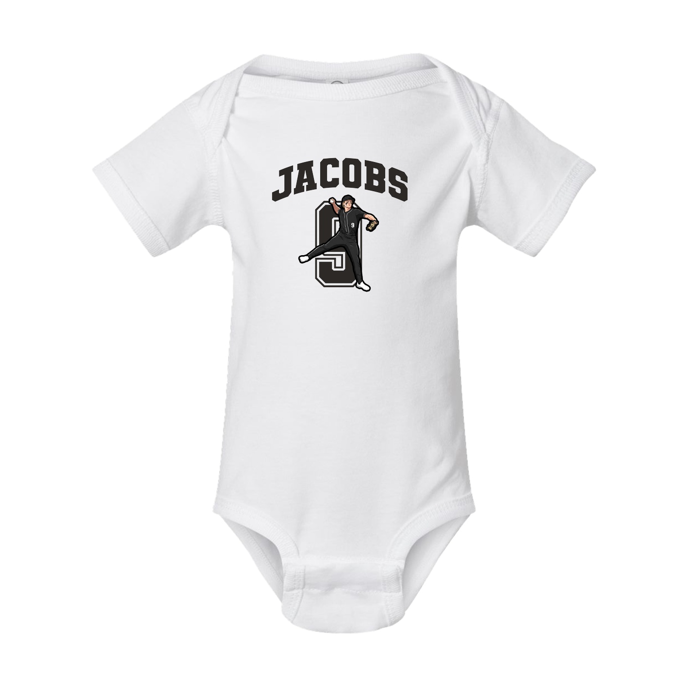 Baby Onesie — Number in White