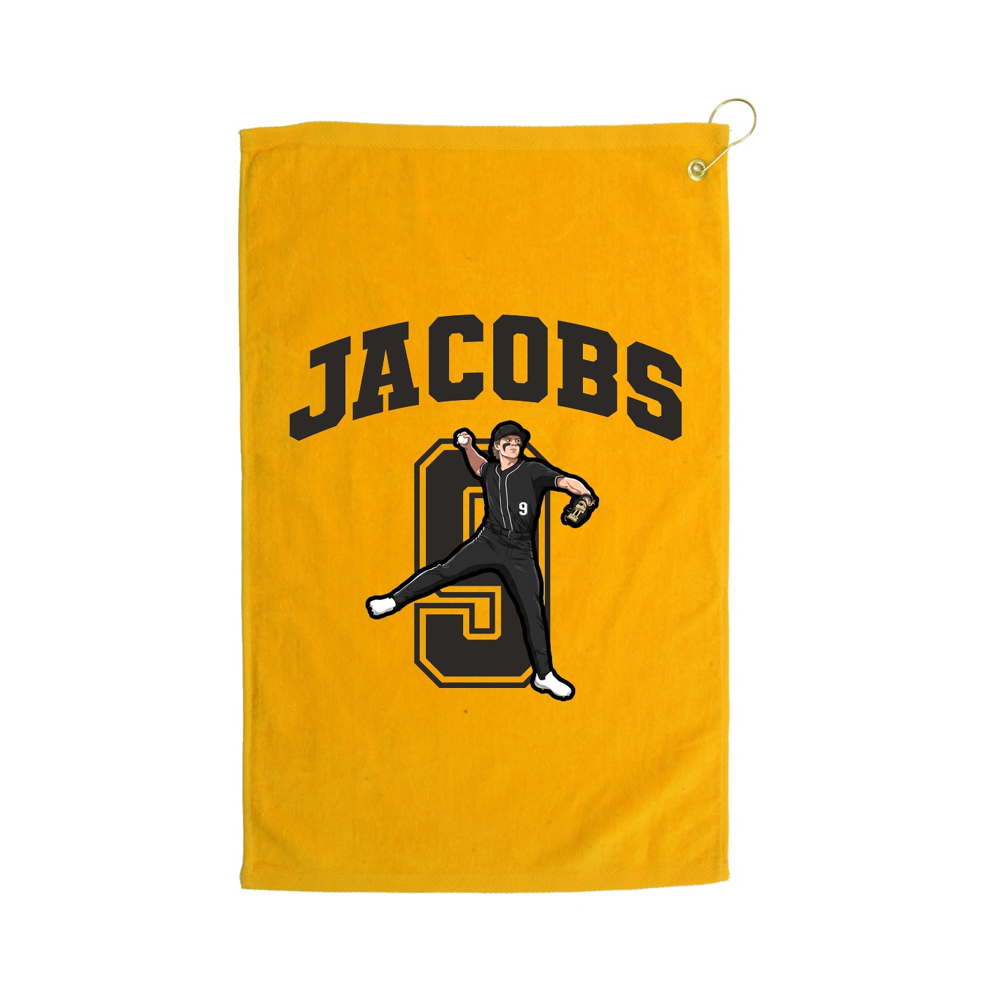 Golf Towel — Number in Gold