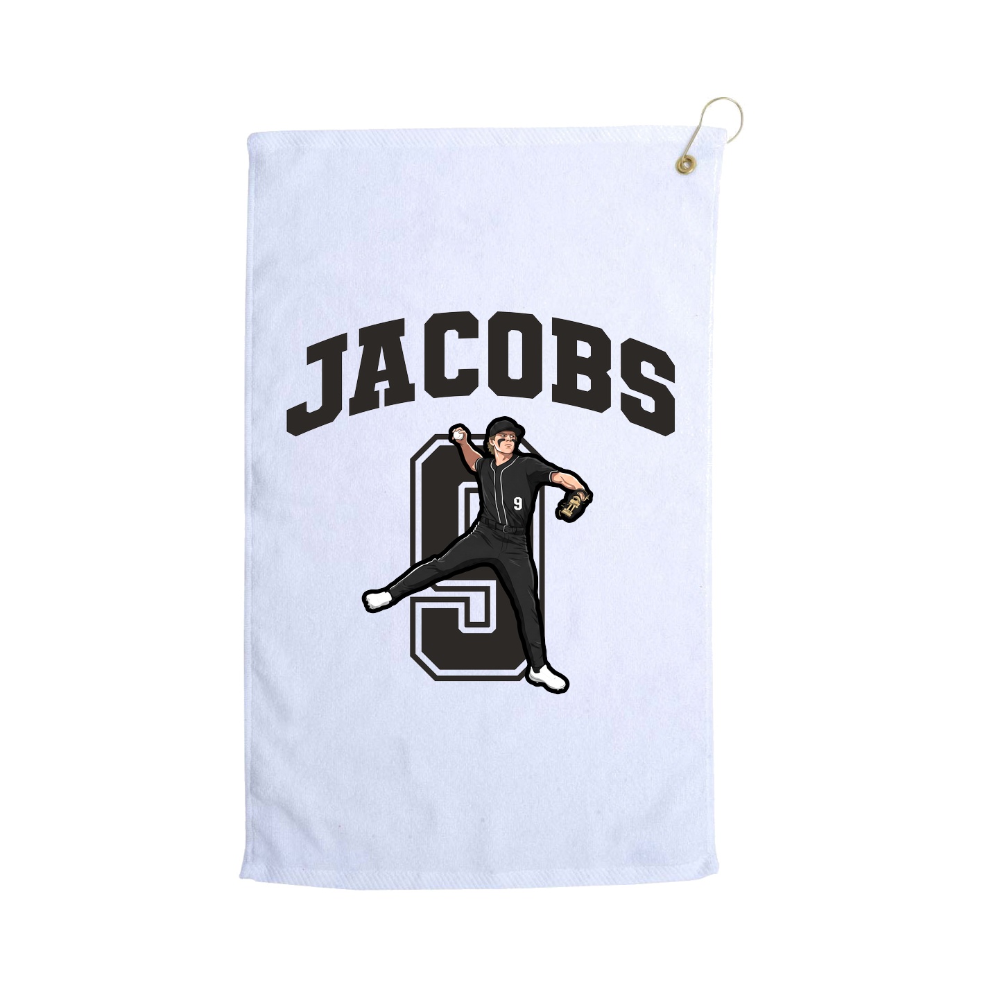 Golf Towel — Number in White
