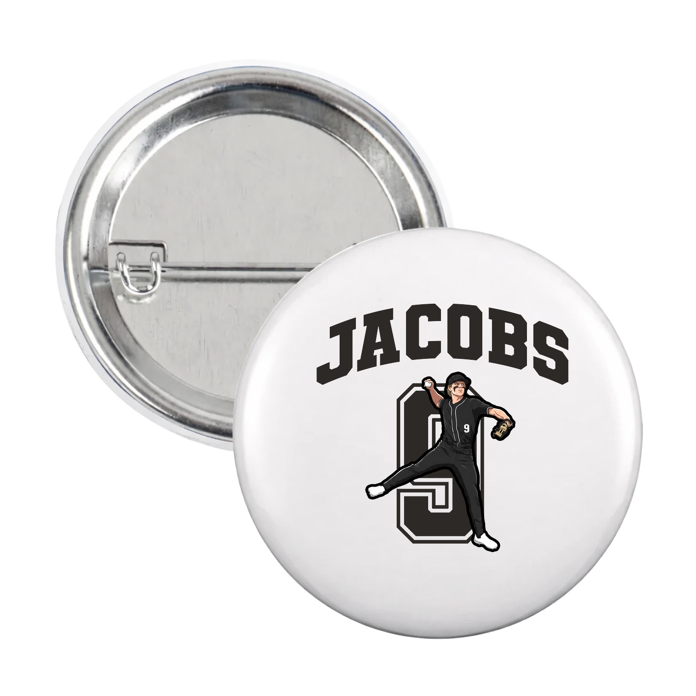 Game Day Button — Number in White