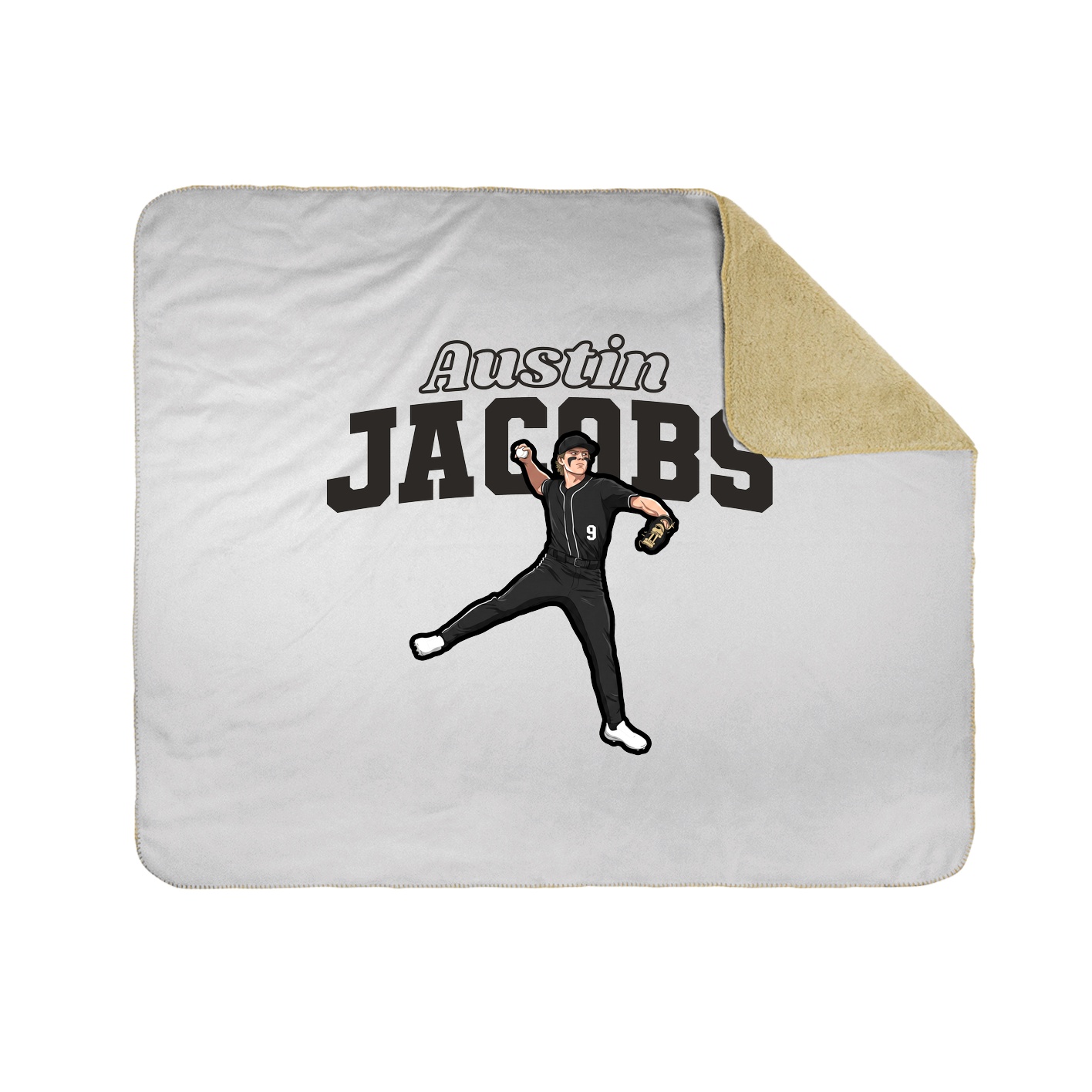 Throw Blanket — Name Arch in White