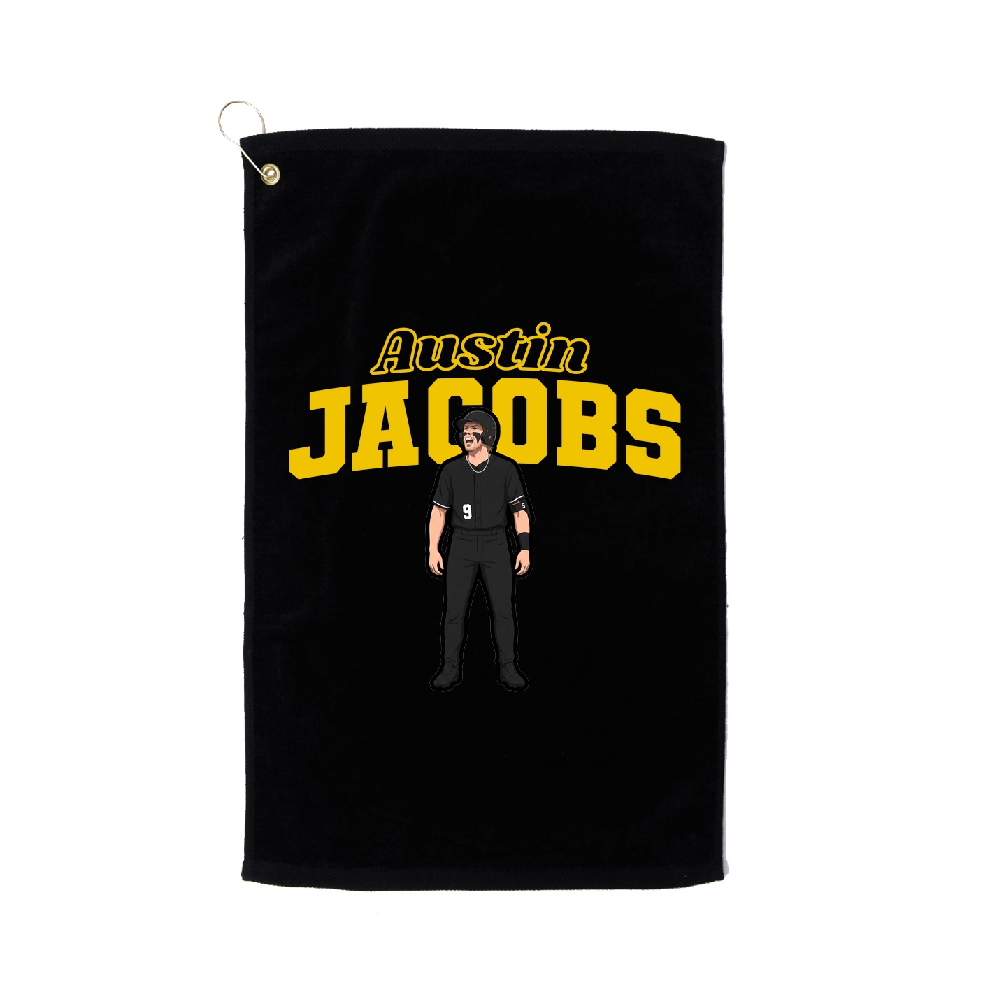 Golf Towel — Name Arch in Black