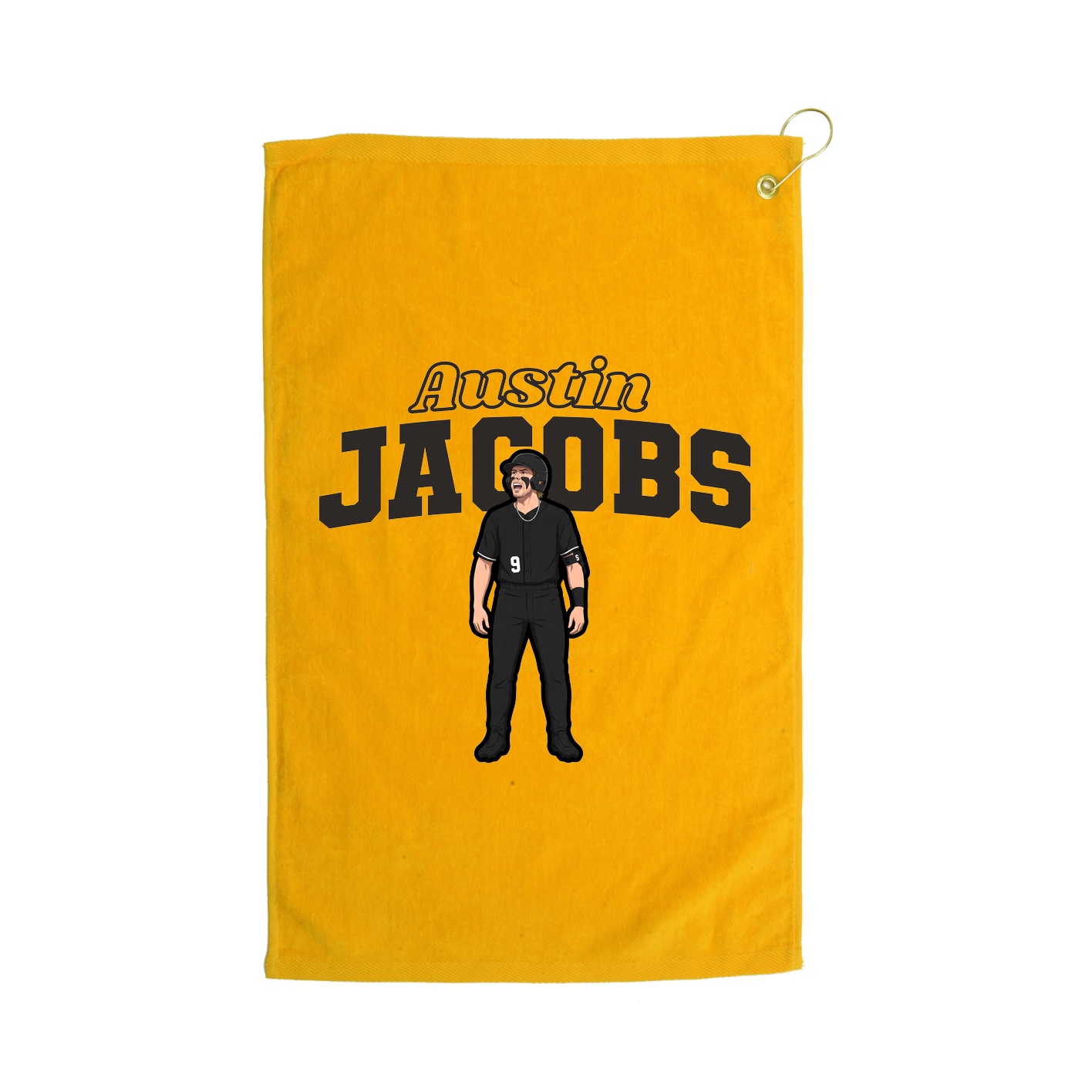 Golf Towel — Name Arch in Gold