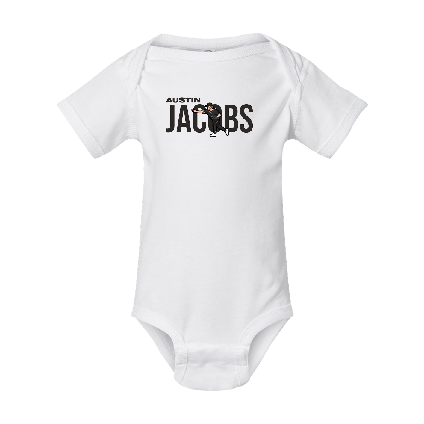 Baby Onesie — Player Name in White